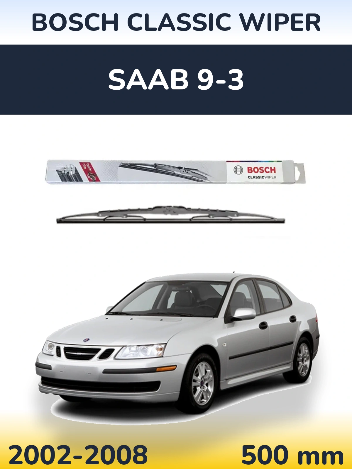 Задний дворник BOSCH Classic Wiper 500 мм для SAAB 9-3 2002-2008