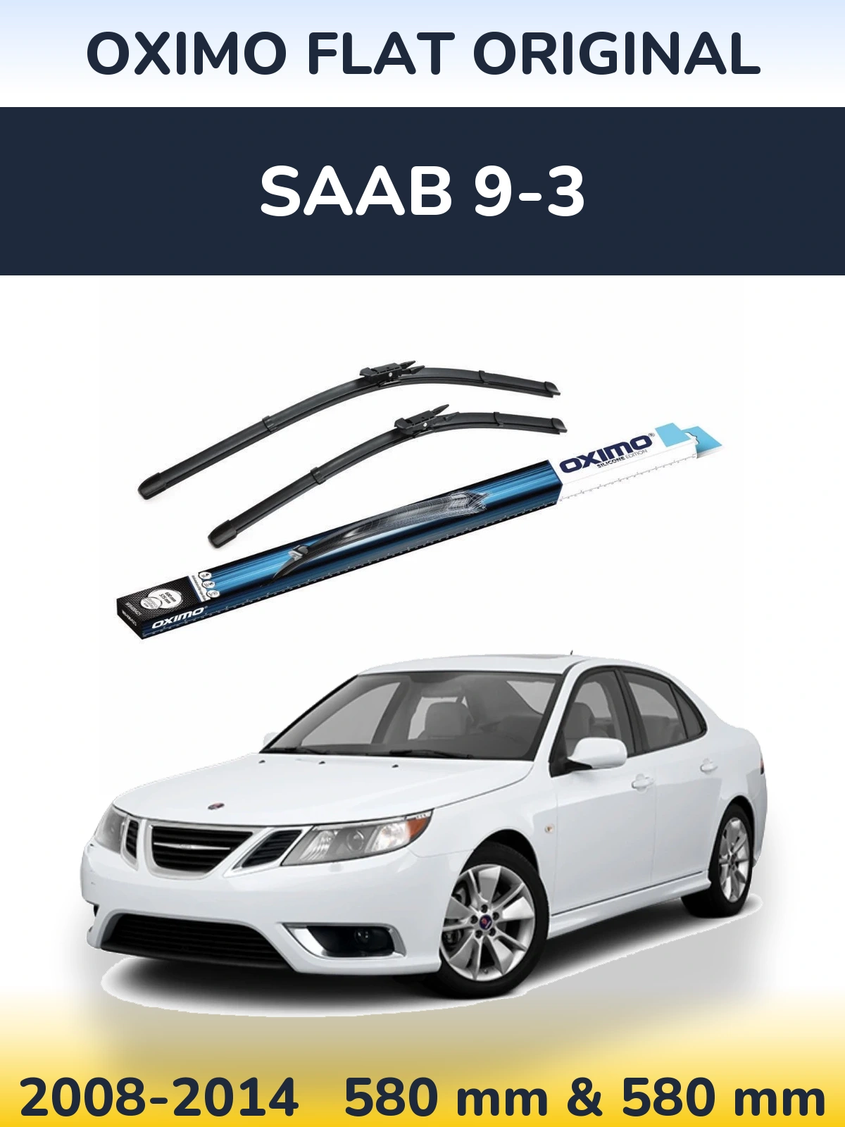 Комплект передних дворников Oximo Flat Original 600 & 580 мм для SAAB 9-3 2008-2014