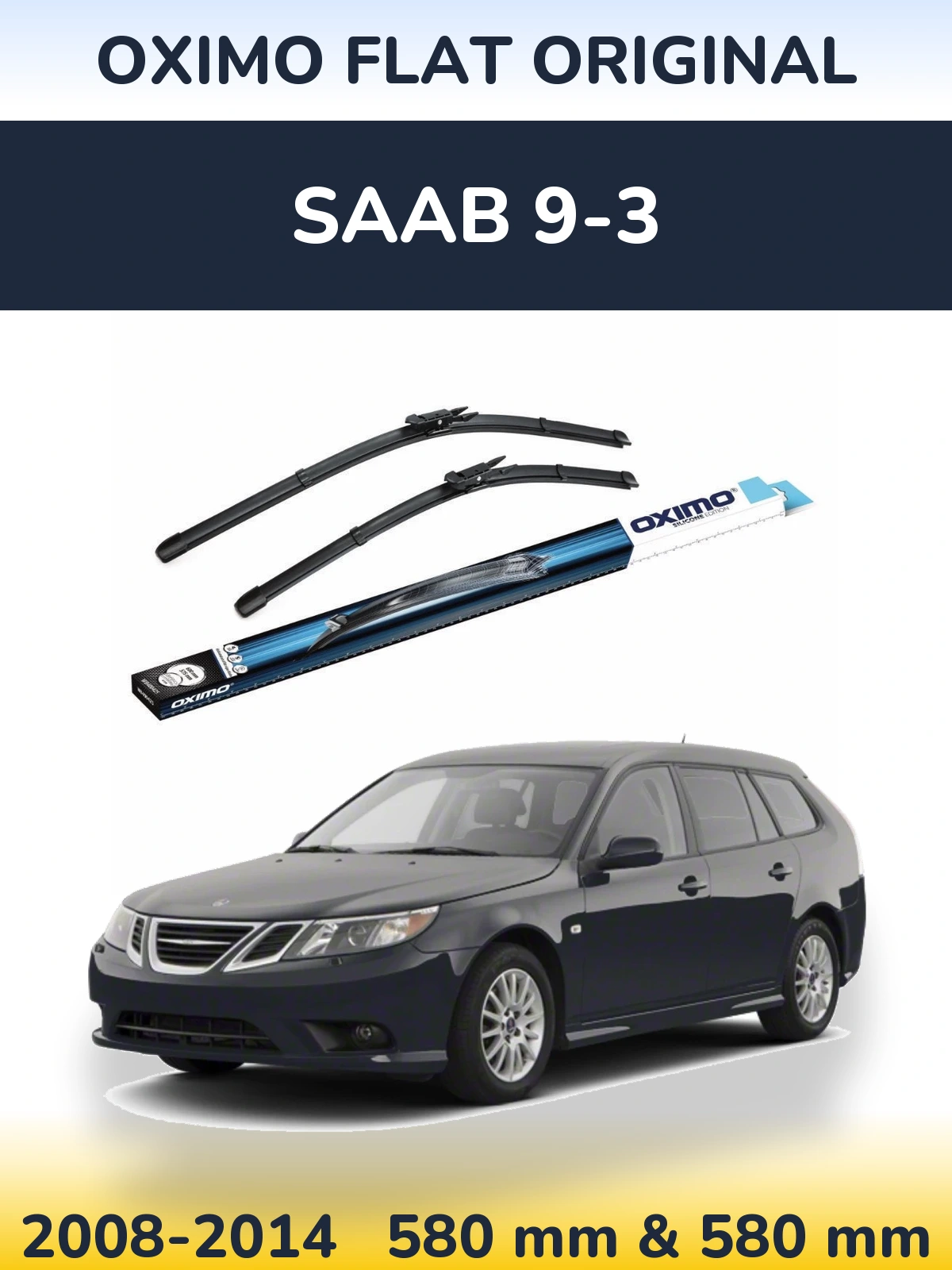 Комплект передних дворников Oximo Flat Original 600 & 580 мм для SAAB 9-3 2008-2014