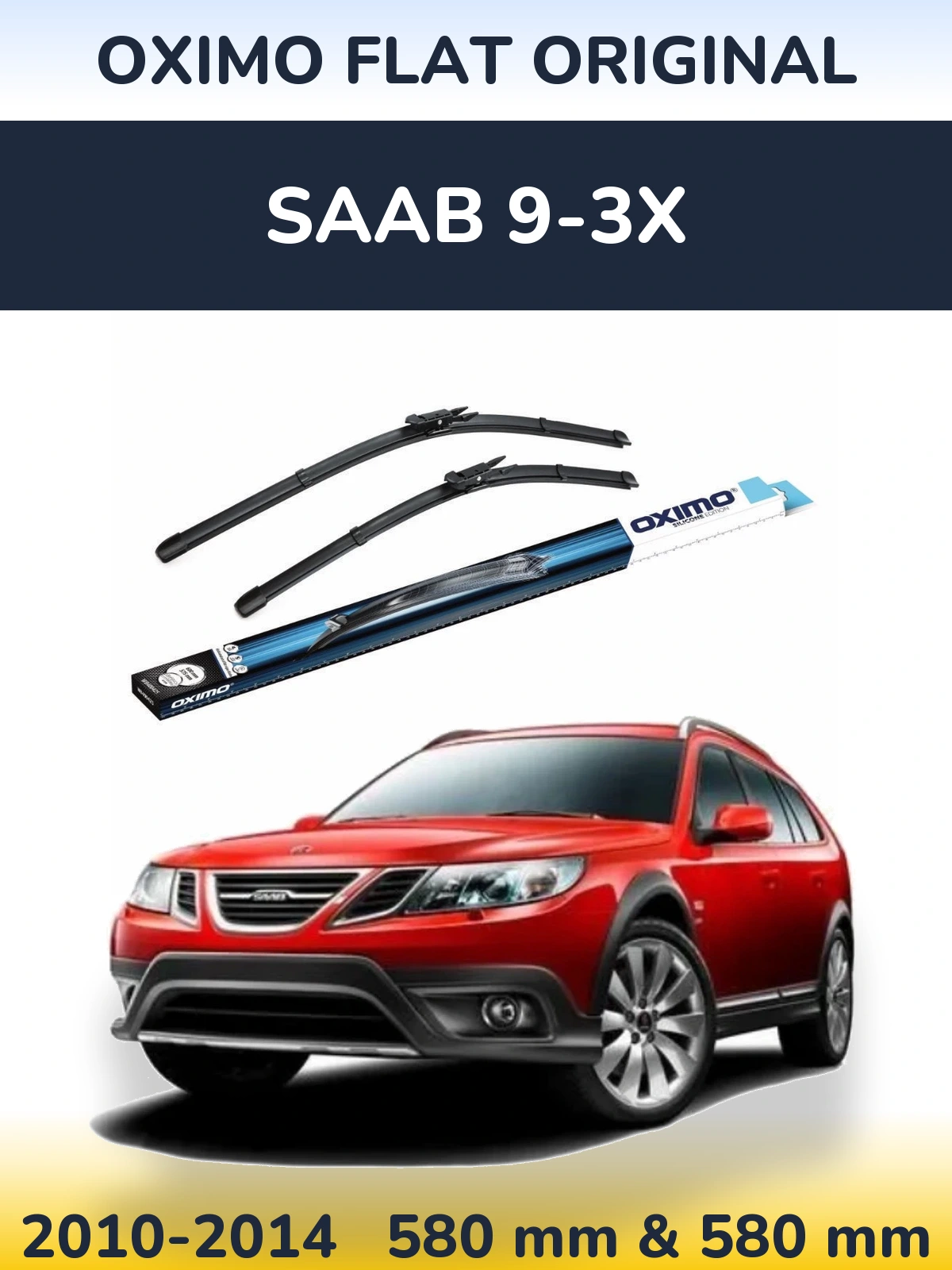Комплект передних дворников Oximo Flat Original 600 & 580 мм для SAAB 9-3X 2010-2014