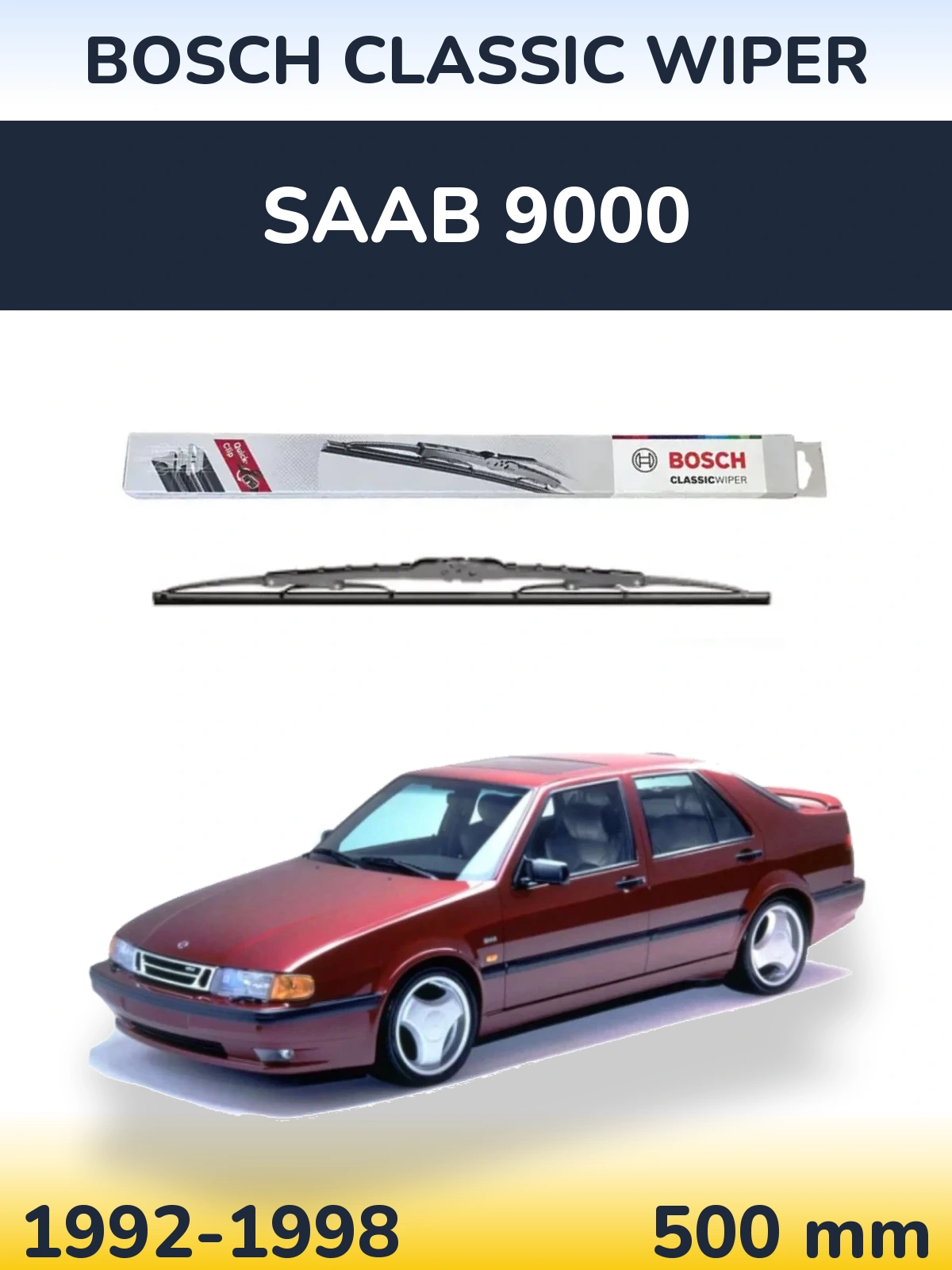 Задний дворник BOSCH Classic Wiper 500 мм для SAAB 9000 1992-1998