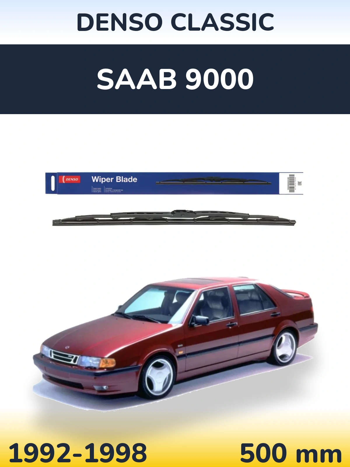 Tylna wycieraczka Denso Classic 500 mm do SAAB 9000 1992-1998