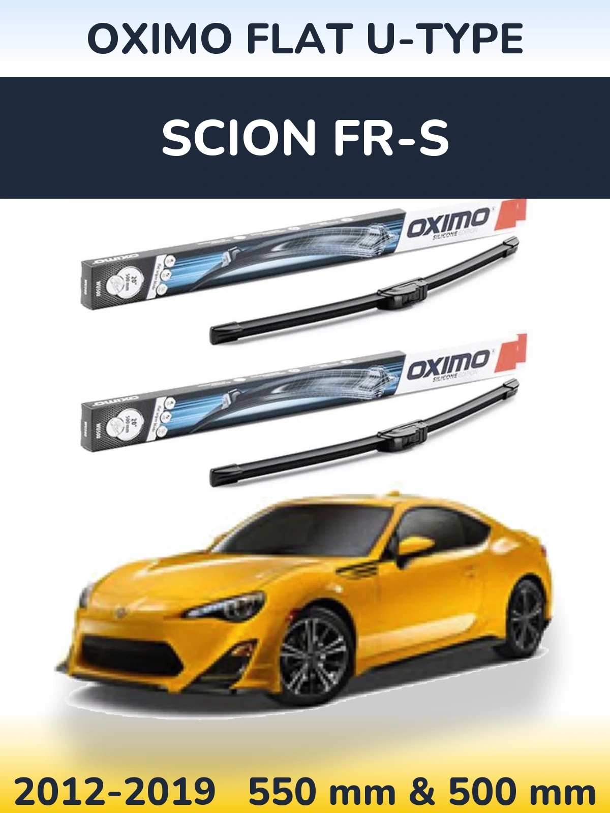 Komplet przednich wycieraczek Oximo Flat U-type 550 & 500 mm do Scion FR-S 2012-2019