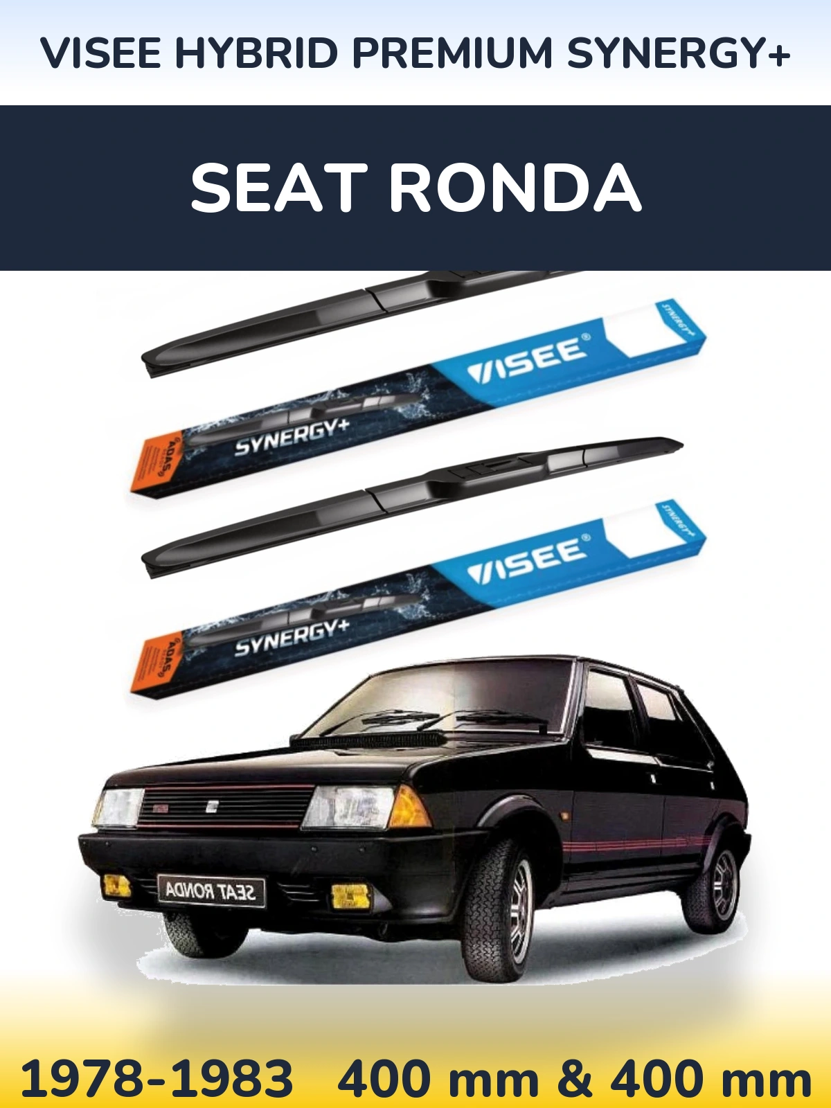 Комплект передних дворников VISEE HYBRID PREMIUM SYNERGY+ 400 & 400 мм для SEAT Ronda 1978-1983