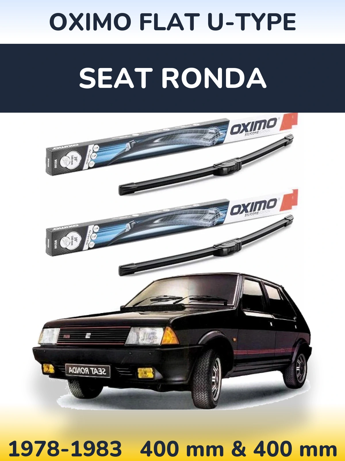 Комплект передних дворников Oximo Flat U-type 400 & 400 мм для SEAT Ronda 1978-1983