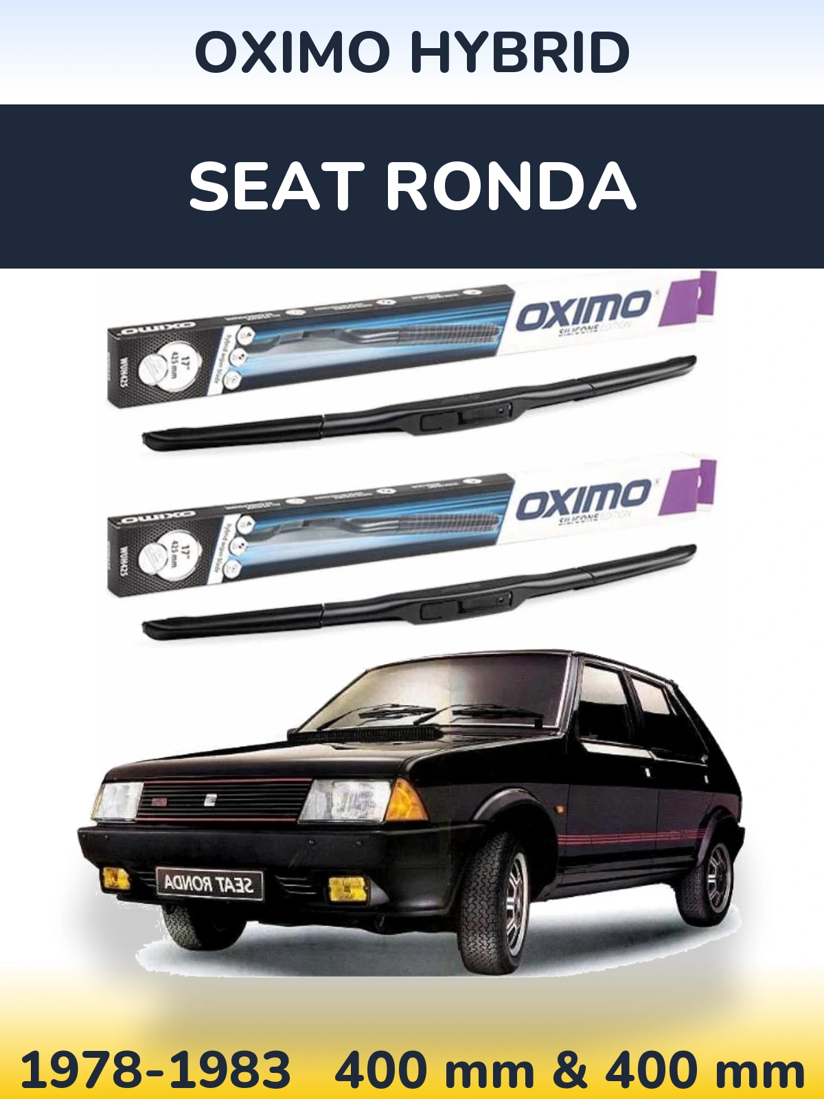 Комплект передних дворников Oximo Hybrid 400 & 400 мм для SEAT Ronda 1978-1983