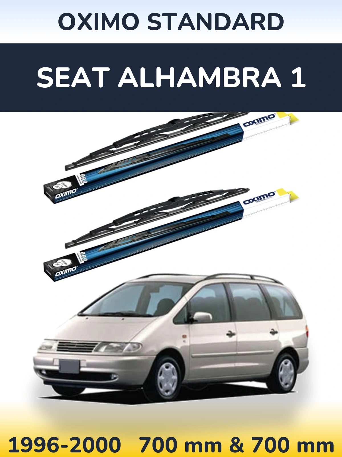 Komplet przednich wycieraczek Oximo Standard 700 & 700 mm do SEAT Alhambra 1 1996-2000