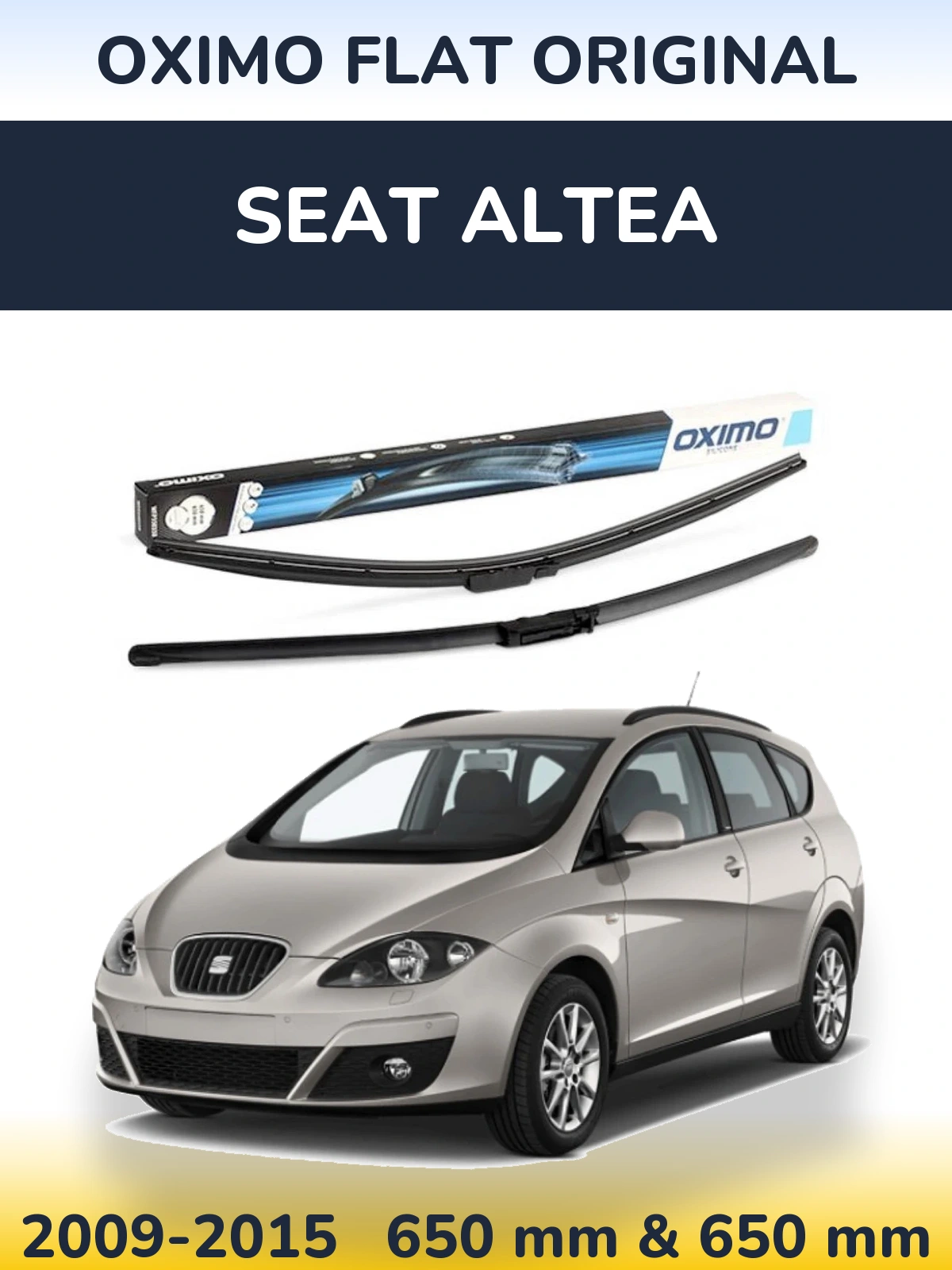 Komplet przednich wycieraczek Oximo Flat Original 650 & 650 mm do SEAT Altea 2009-2015