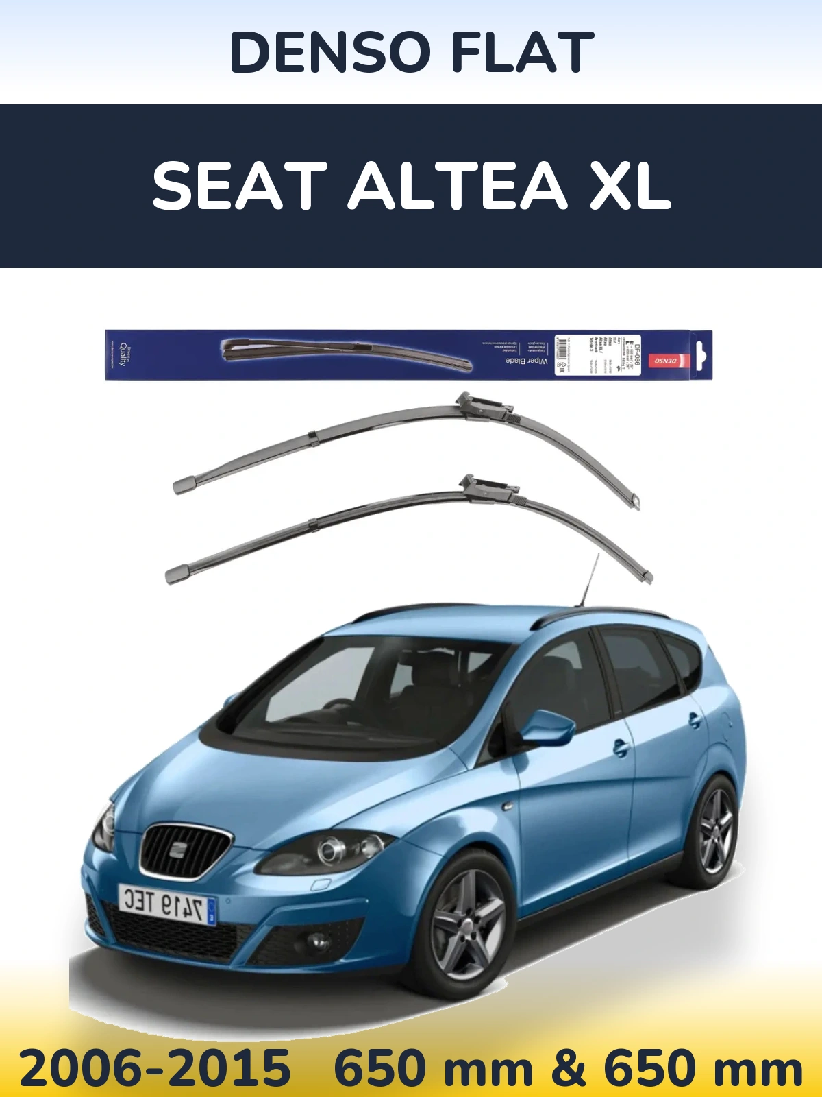 Комплект передних дворников Denso Flat 650 & 650 мм для SEAT Altea XL 2006-2015