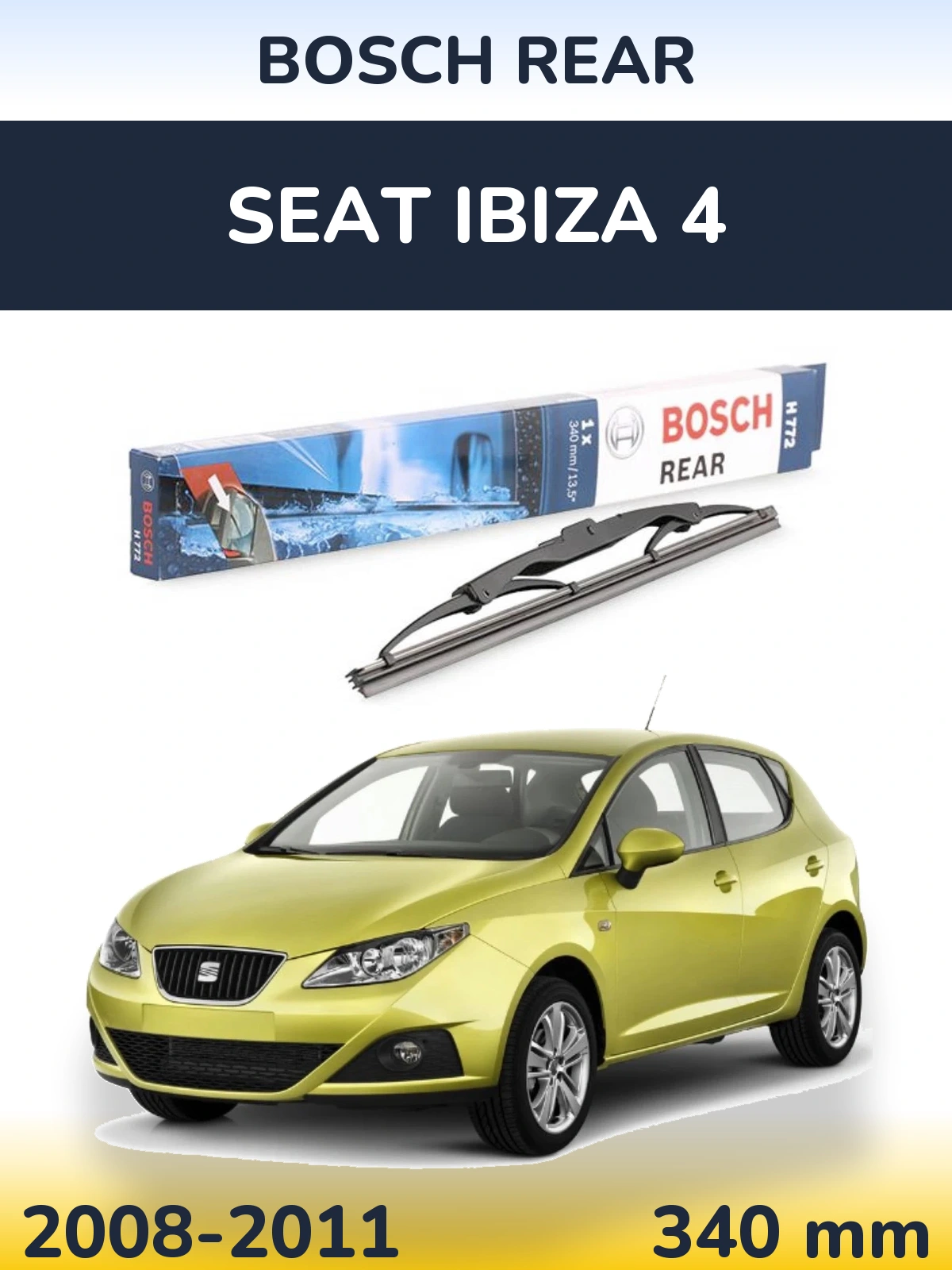 Задний дворник BOSCH Rear 340 мм для SEAT Ibiza 4 2008-2011