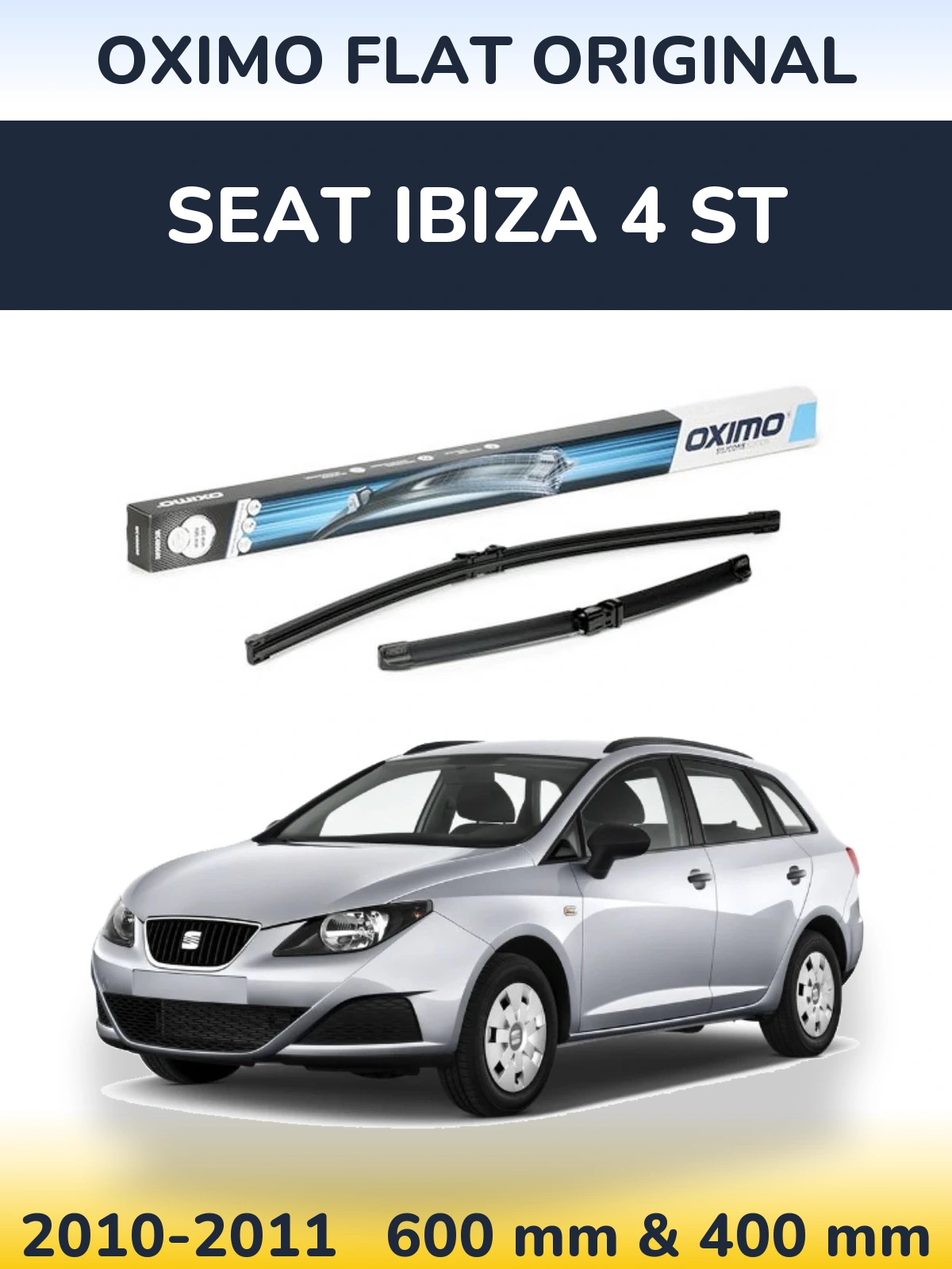 Komplet przednich wycieraczek Oximo Flat Original 600 & 400 mm do SEAT Ibiza 4 ST 2010-2011