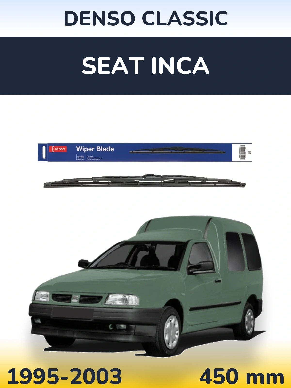 Tylna wycieraczka Denso Classic 450 mm do SEAT Inca 1995-2003