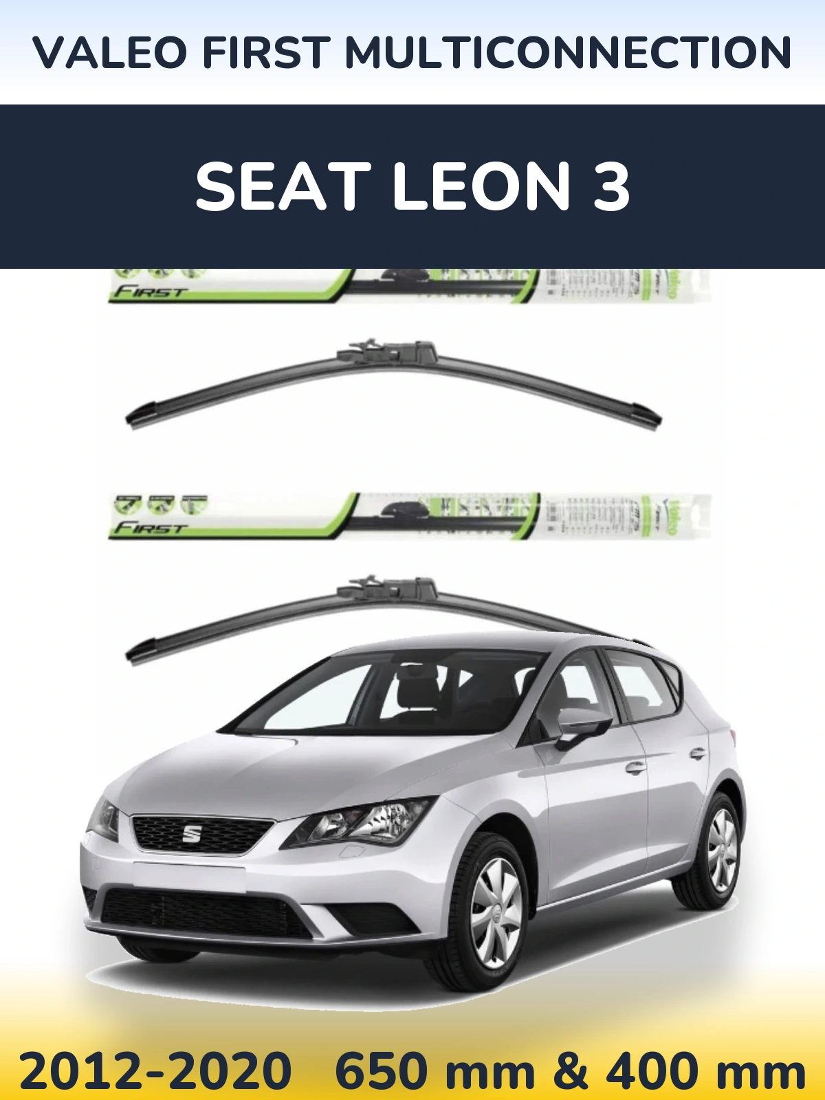 Komplet przednich wycieraczek Valeo First MultiConnection 650 & 400 mm do SEAT Leon 3 2012-2020