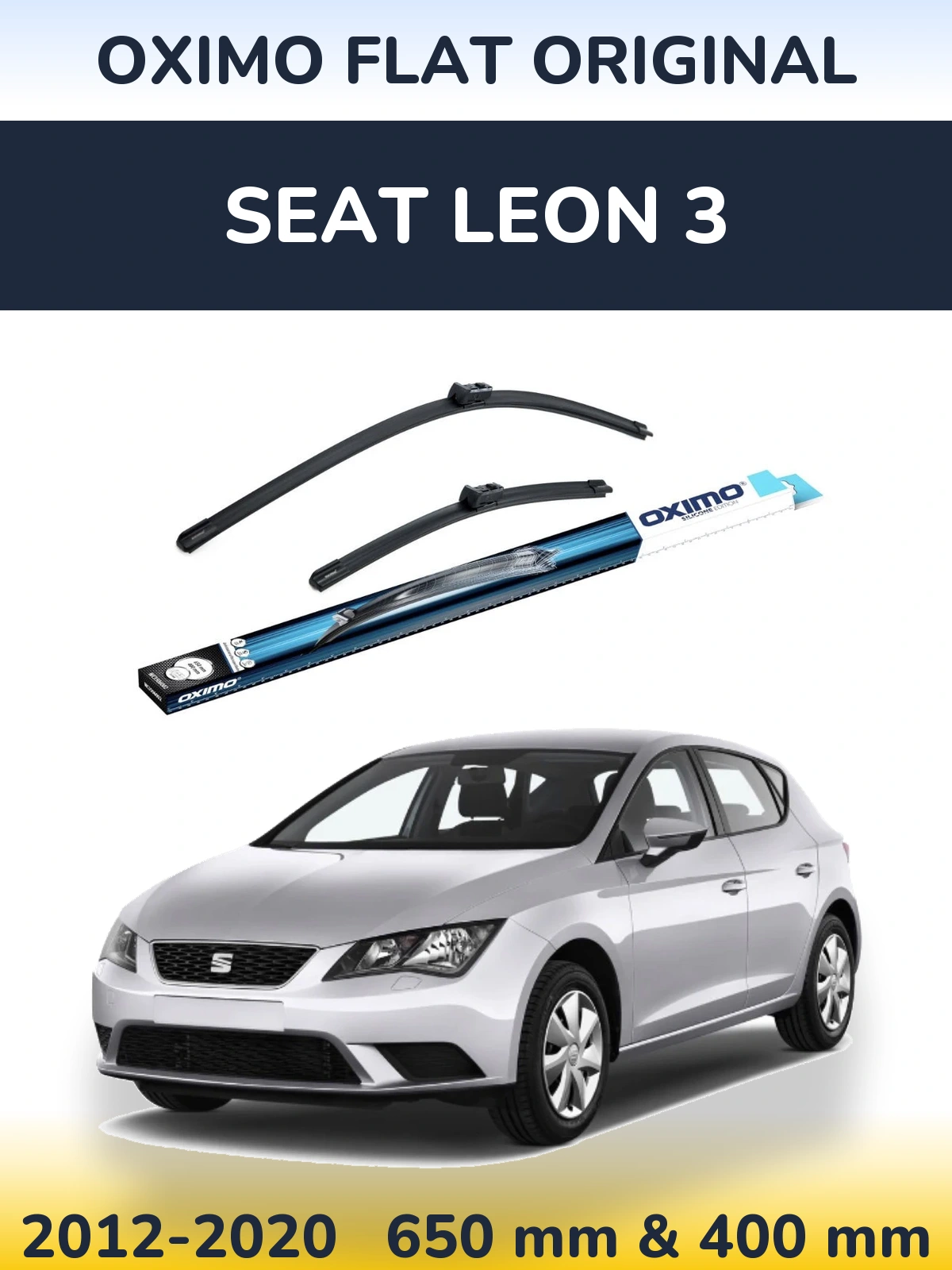 Komplet przednich wycieraczek Oximo Flat Original 650 & 400 mm do SEAT Leon 3 2012-2020