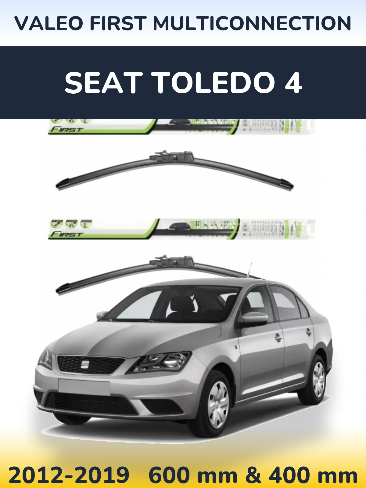 Комплект передних дворников Valeo First MultiConnection 600 & 400 мм для SEAT Toledo 4 2012-2019