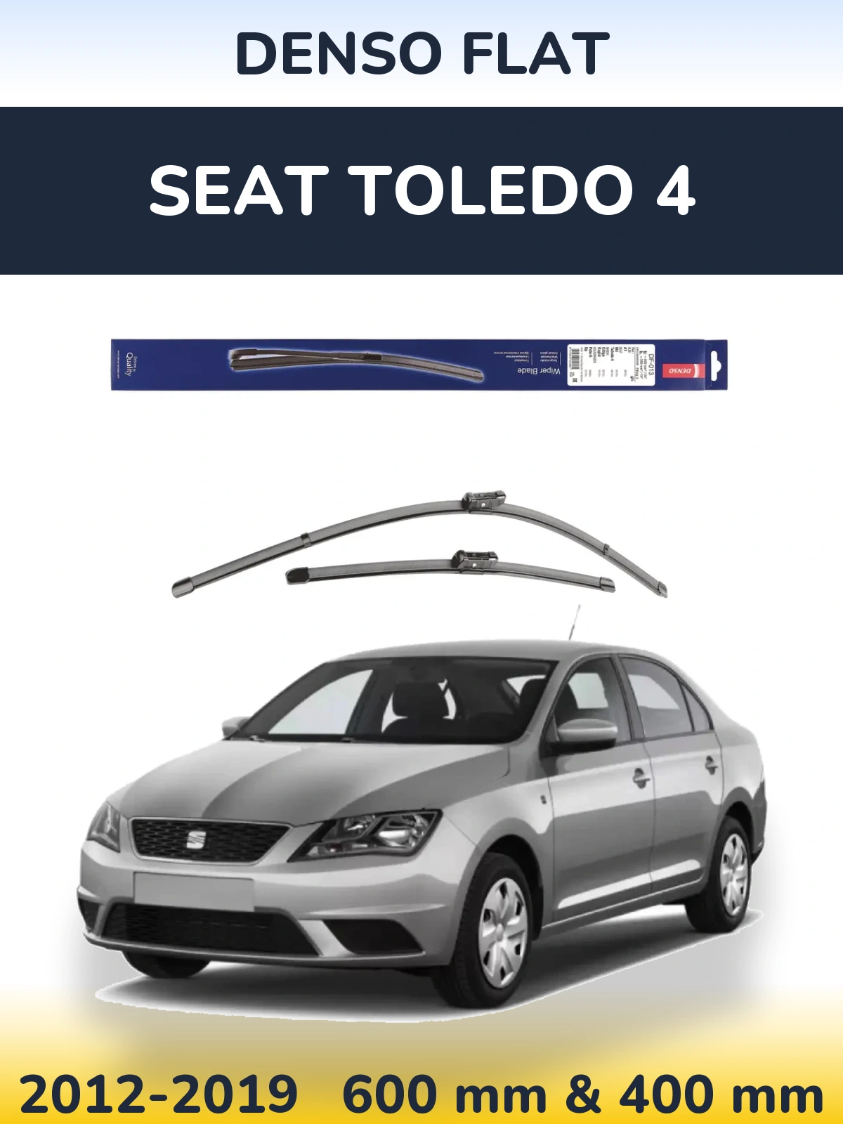 Комплект передних дворников Denso Flat 600 & 380 мм для SEAT Toledo 4 2012-2019