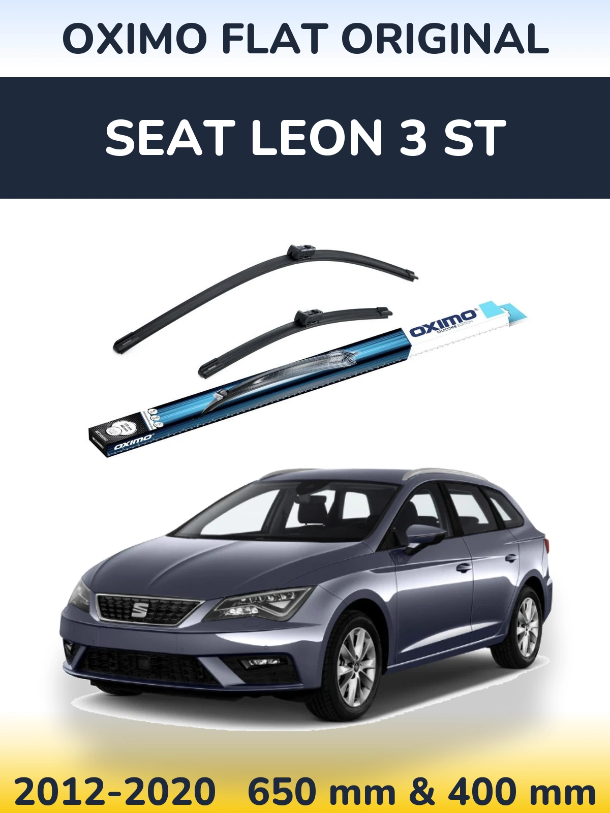 Комплект передних дворников Oximo Flat Original 650 & 400 мм для SEAT Leon 3 ST 2012-2020