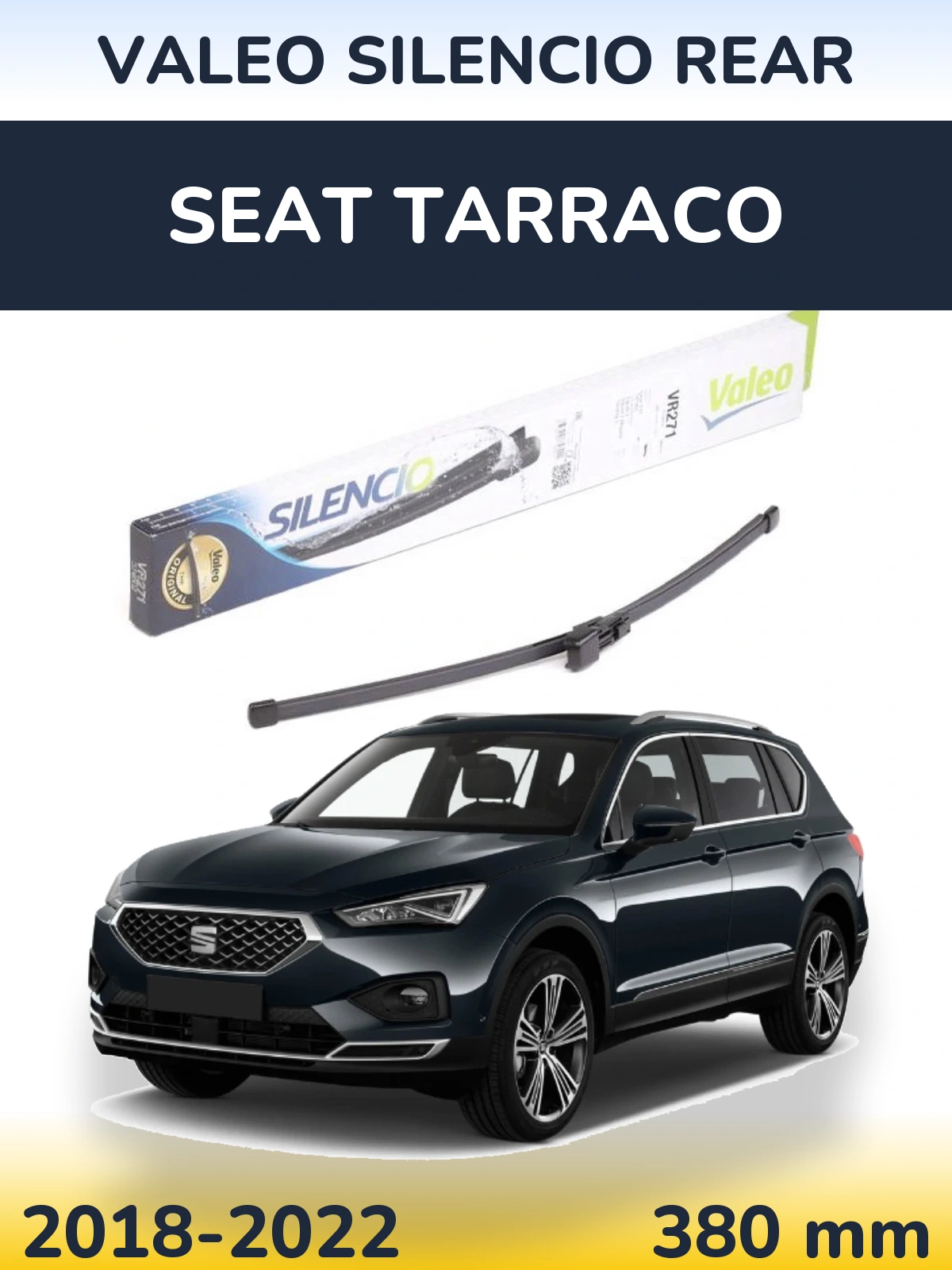 Задний дворник Valeo Silencio Rear 380 мм для SEAT Tarraco 2018-2022