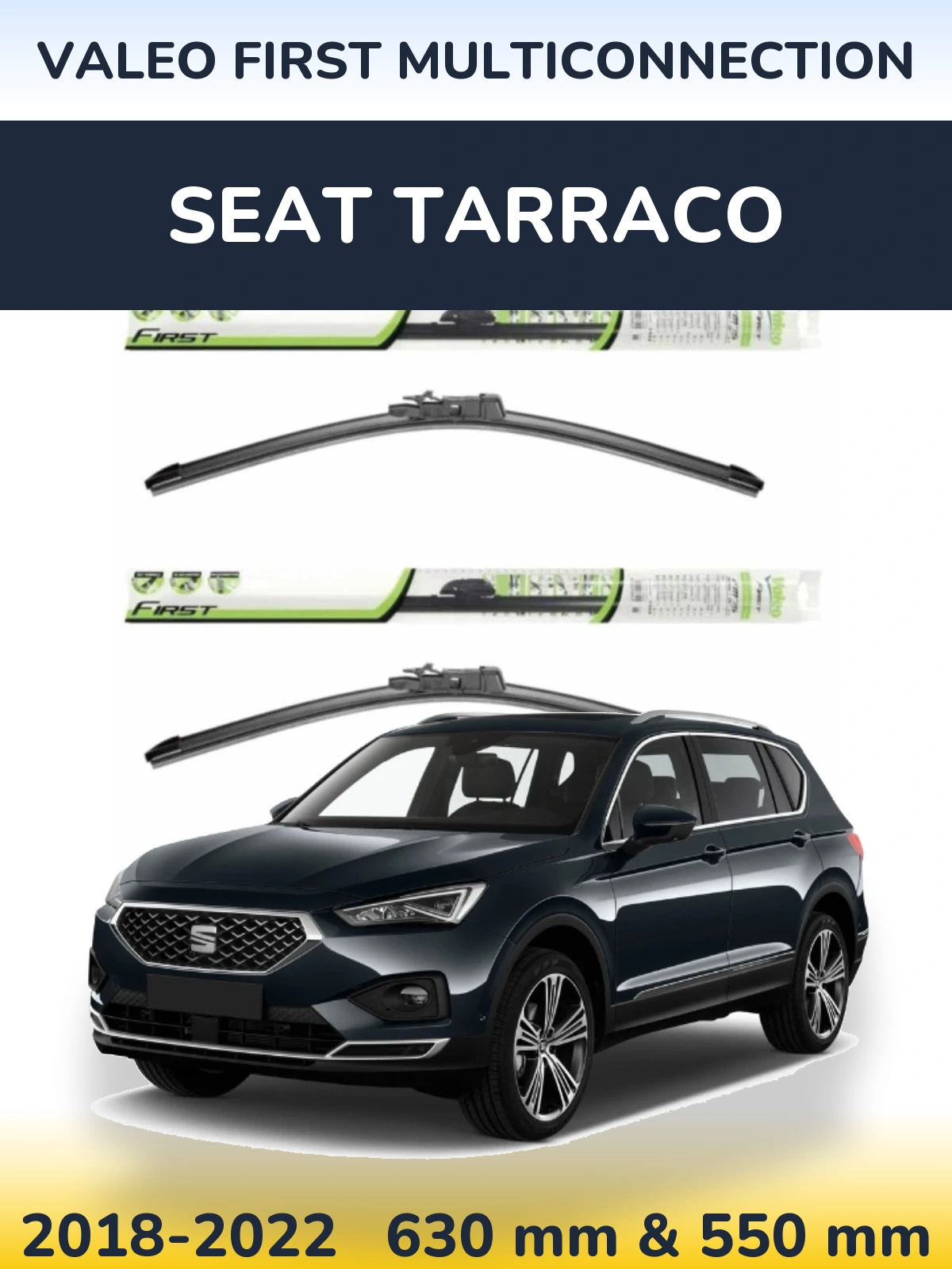 Komplet przednich wycieraczek Valeo First MultiConnection 600 & 550 mm do SEAT Tarraco 2018-2022