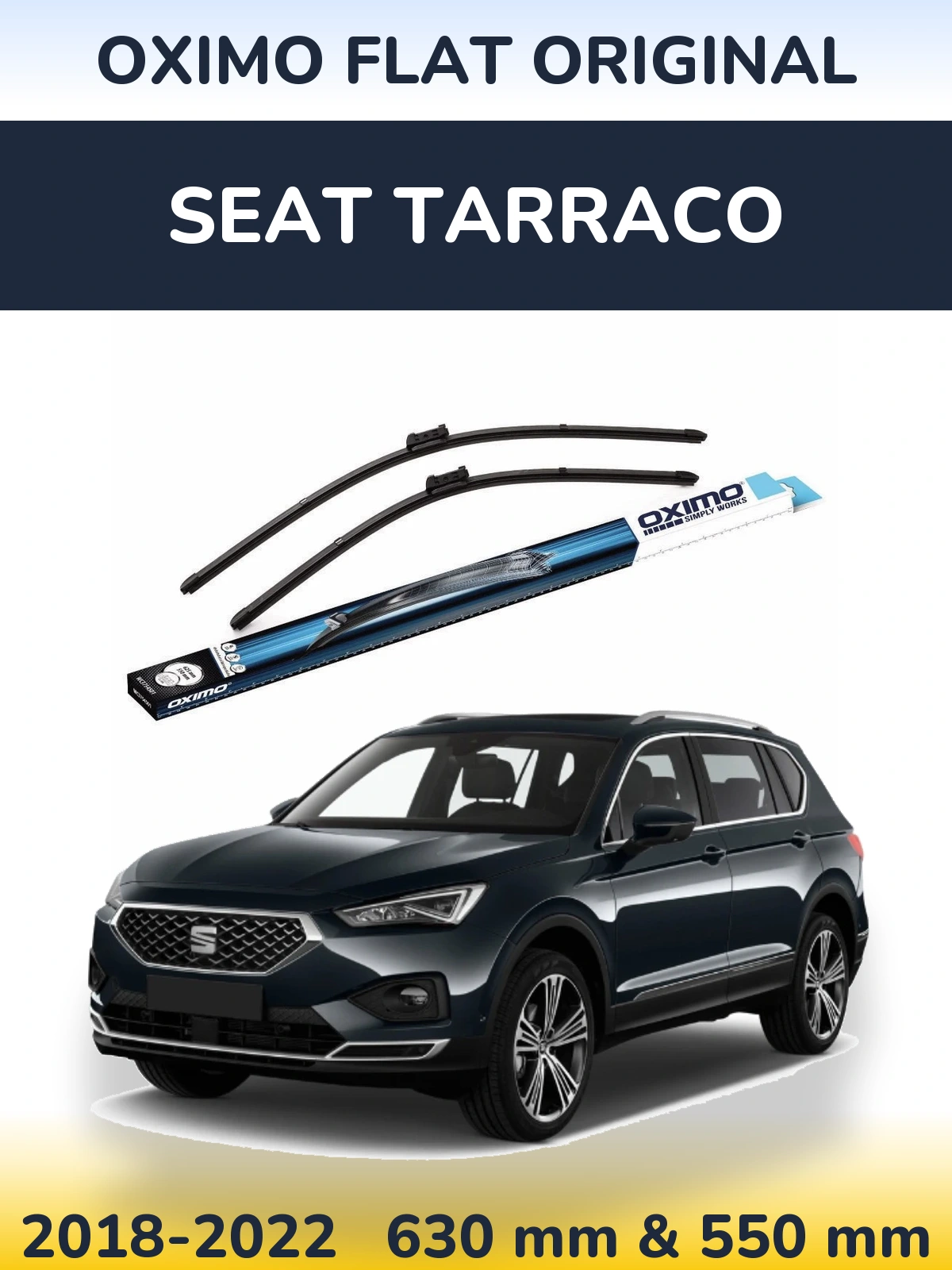 Komplet przednich wycieraczek Oximo Flat Original 630 & 550 mm do SEAT Tarraco 2018-2022