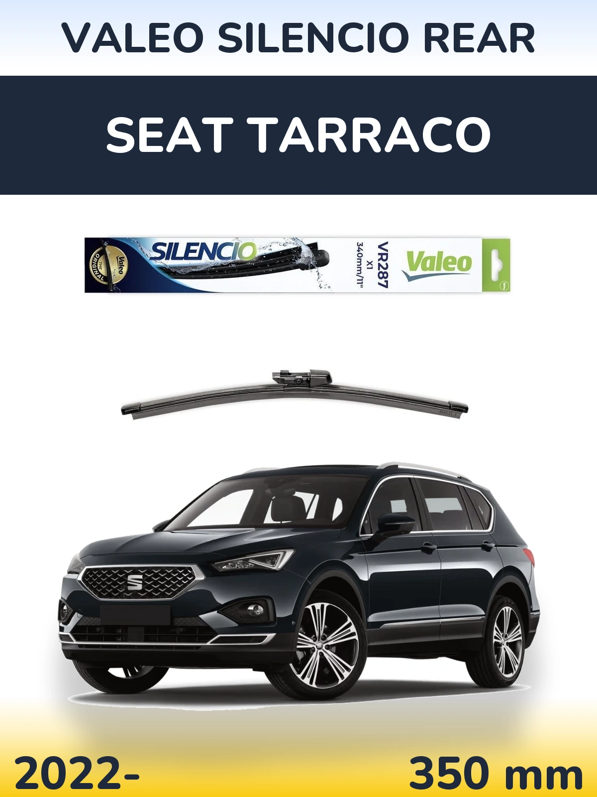 Rear wiper blade Valeo Silencio Rear 340 mm for SEAT Tarraco 2022-2026