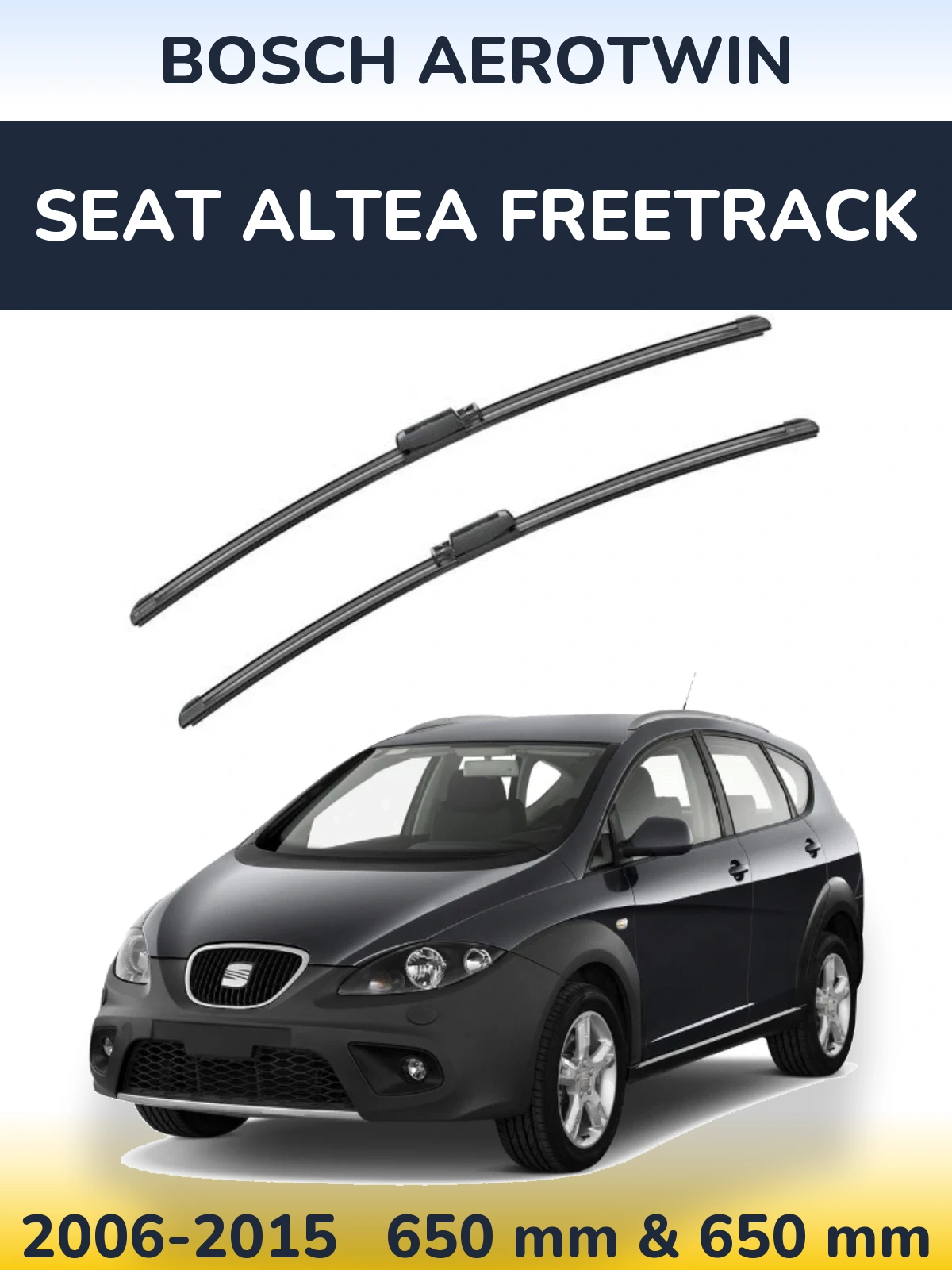 Komplet przednich wycieraczek BOSCH AeroTwin 650 & 650 mm do SEAT Altea Freetrack 2006-2015
