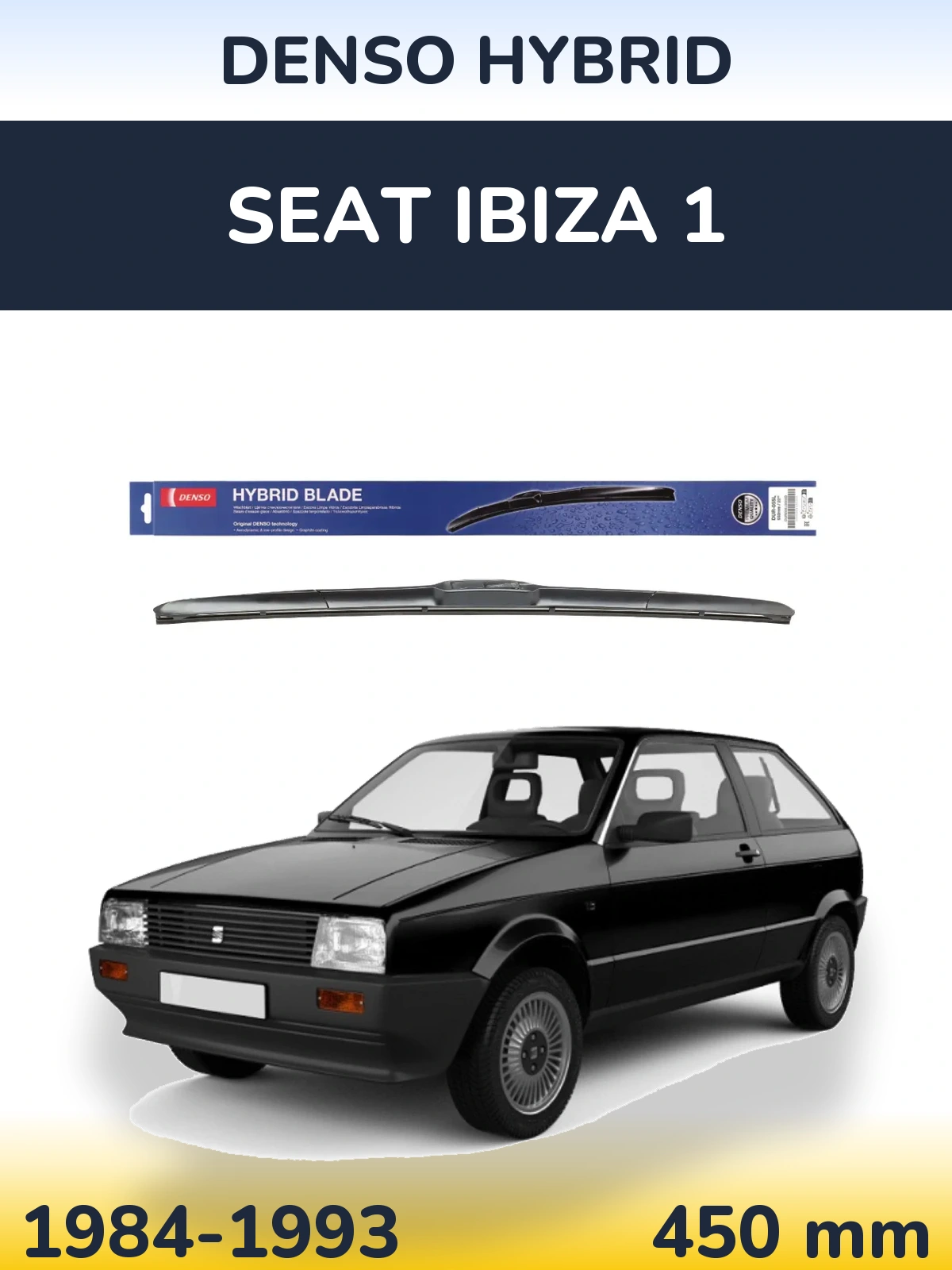 Передний дворник Denso Hybrid 450 мм для SEAT Ibiza 1 1984-1993