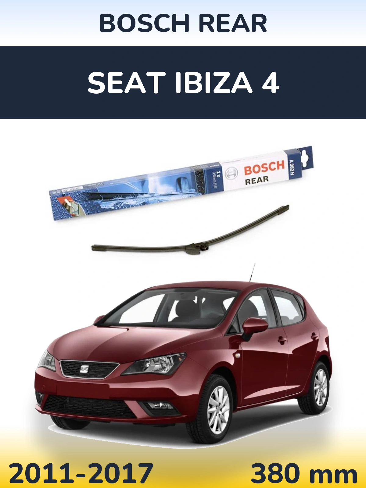 Tylna wycieraczka BOSCH Rear 380 mm do SEAT Ibiza 4 2011-2017