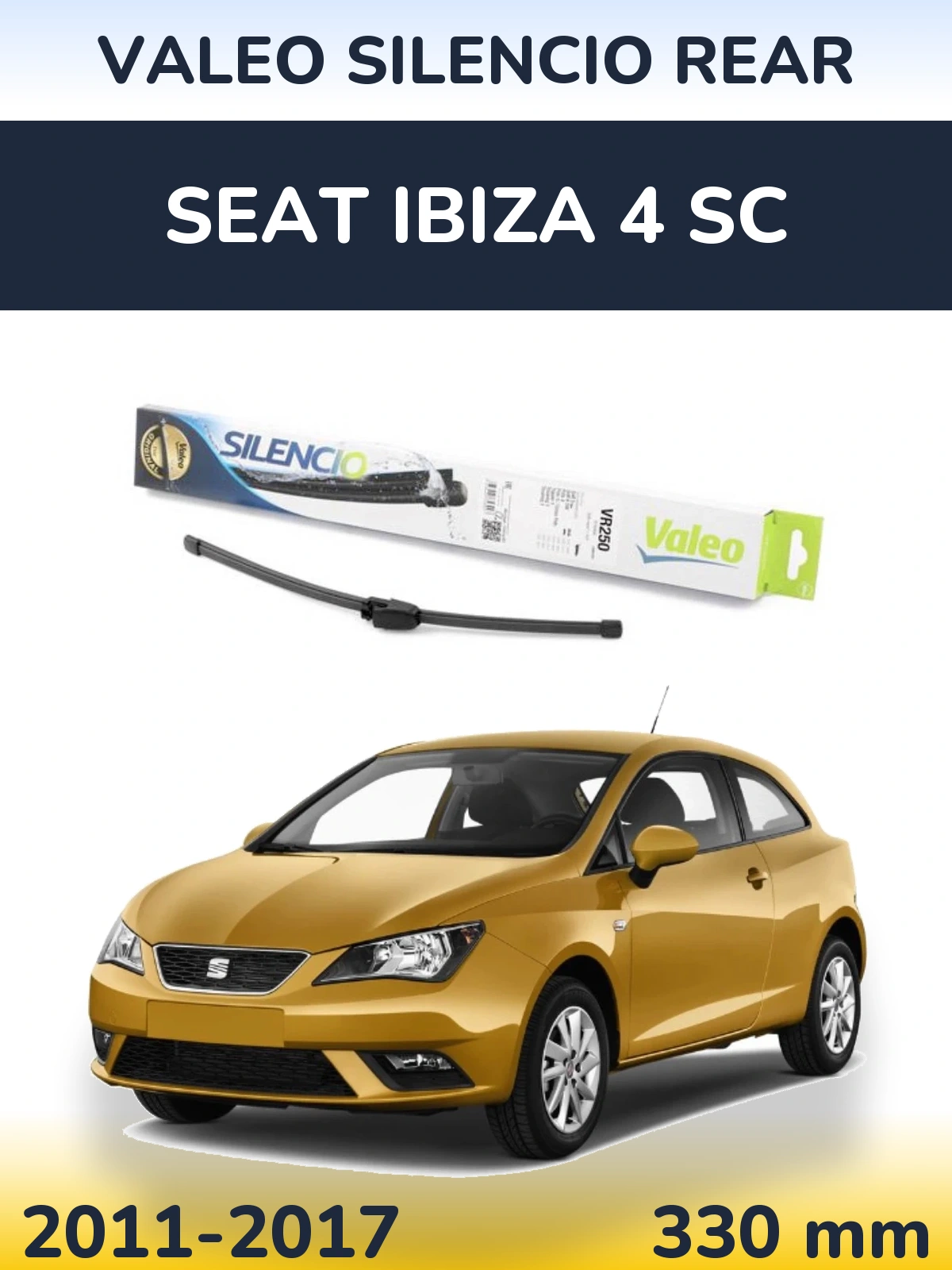 Задний дворник Valeo Silencio Rear 335 мм для SEAT Ibiza 4 SC 2011-2017