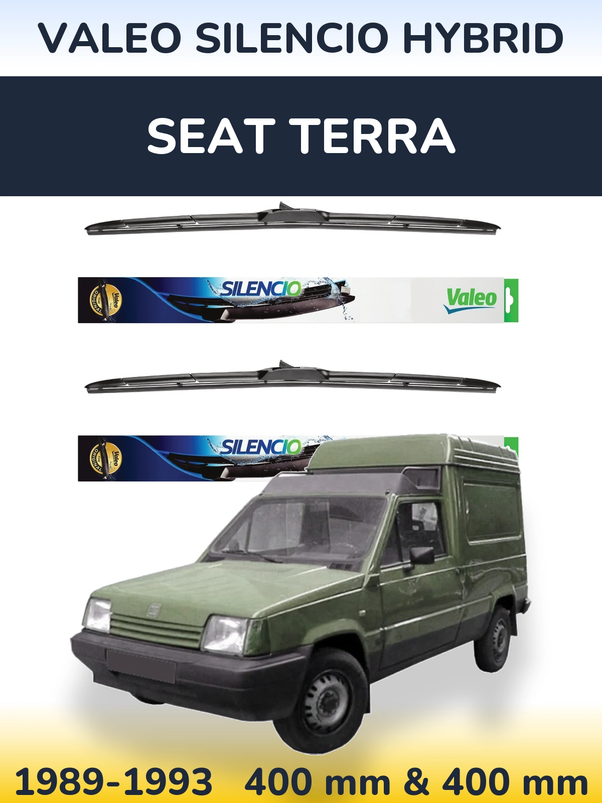 Комплект передних дворников Valeo Silencio Hybrid 400 & 400 мм для SEAT Terra 1989-1993