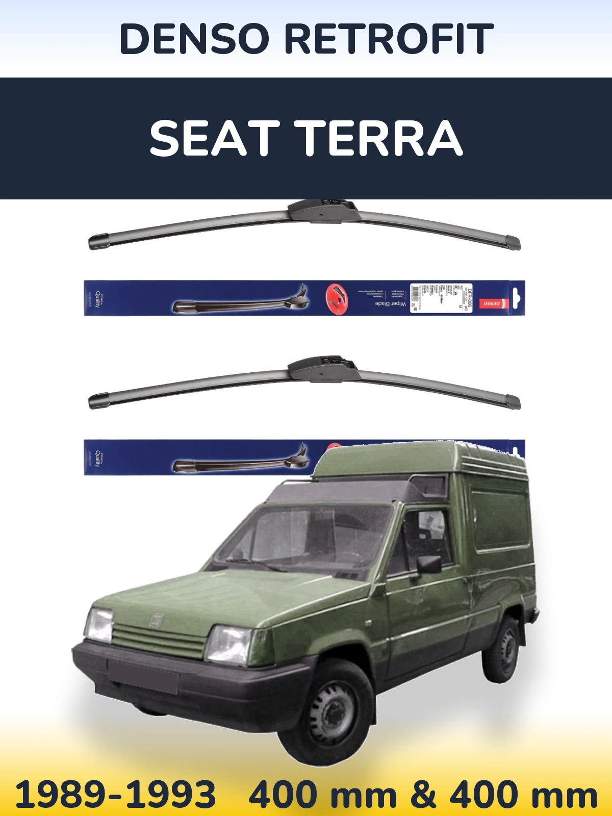 Комплект передних дворников Denso Retrofit 400 & 400 мм для SEAT Terra 1989-1993
