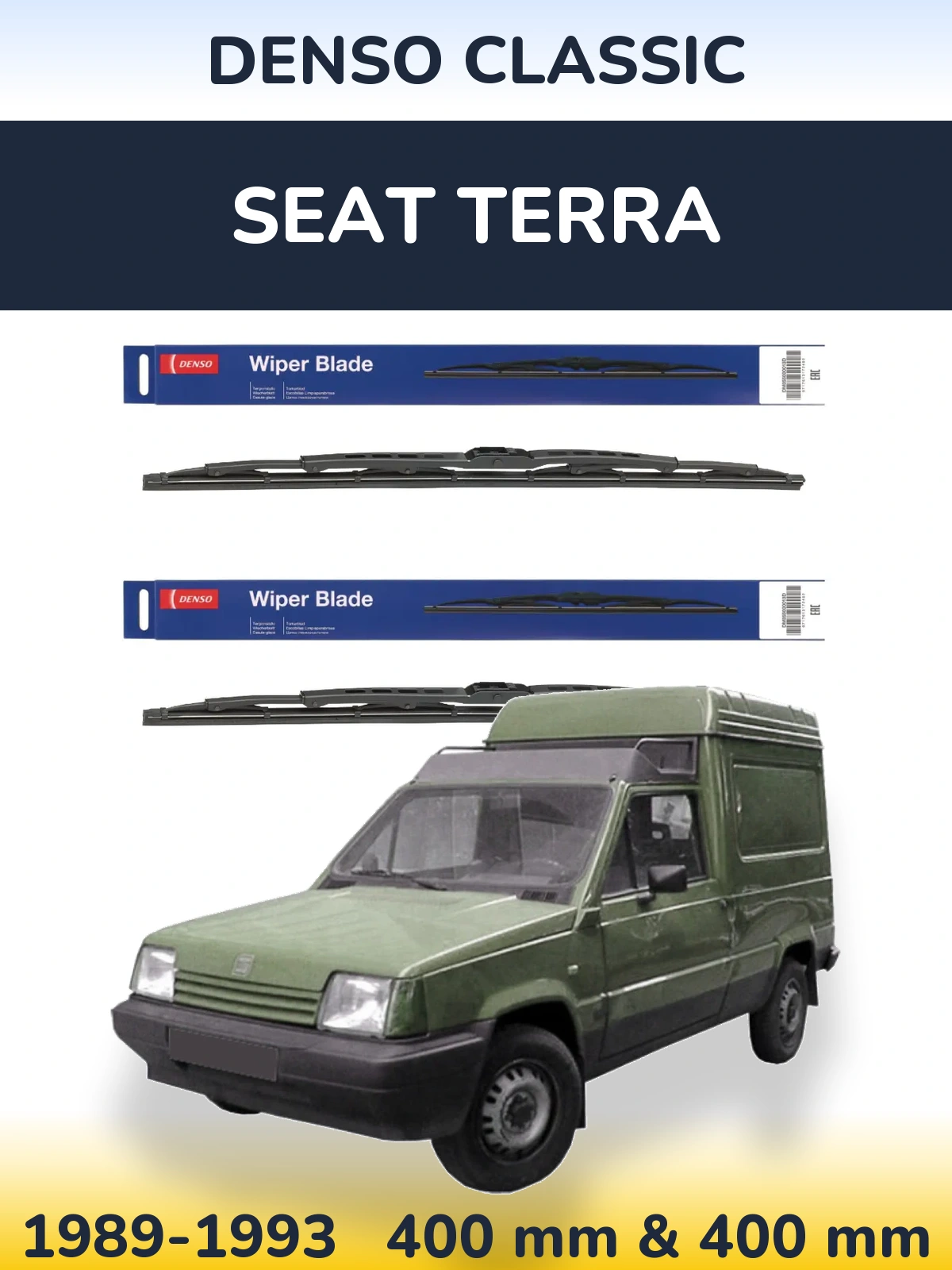 Комплект передних дворников Denso Classic 400 & 400 мм для SEAT Terra 1989-1993