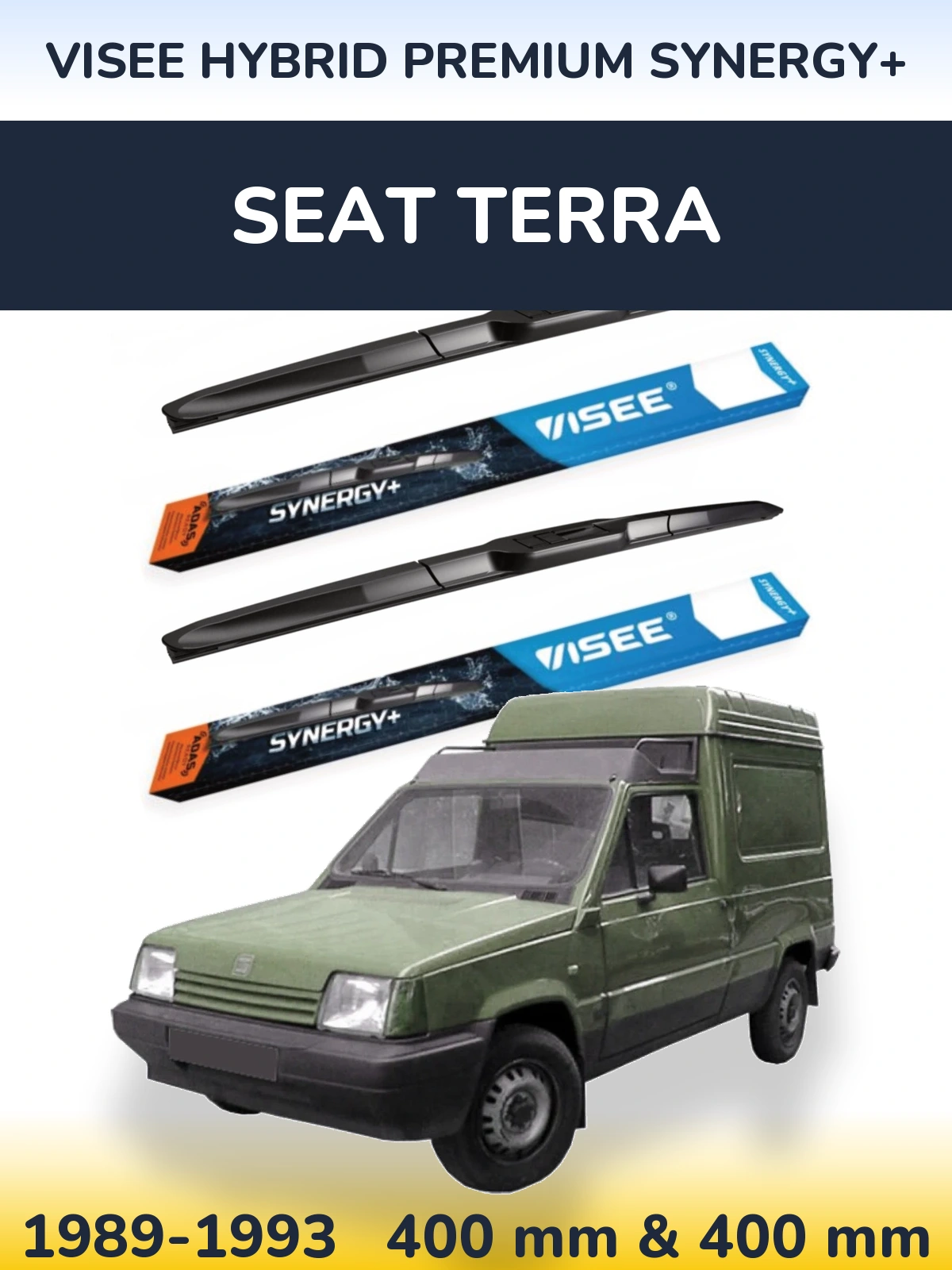 Комплект передних дворников VISEE HYBRID PREMIUM SYNERGY+ 400 & 400 мм для SEAT Terra 1989-1993