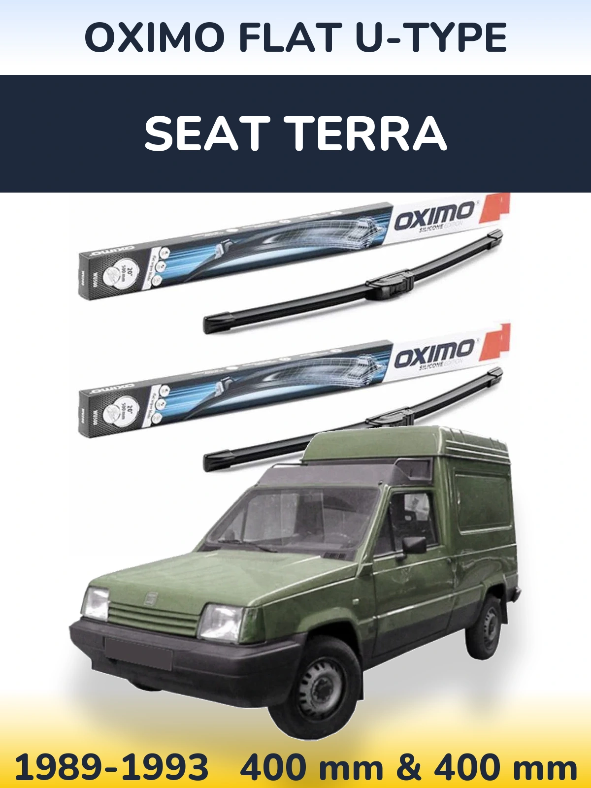 Комплект передних дворников Oximo Flat U-type 400 & 400 мм для SEAT Terra 1989-1993