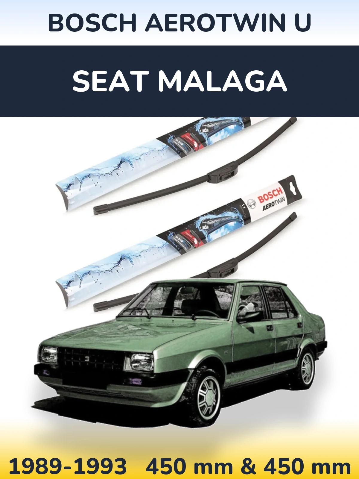 Komplet przednich wycieraczek BOSCH AeroTwin U 450 & 450 mm do SEAT Malaga 1989-1993