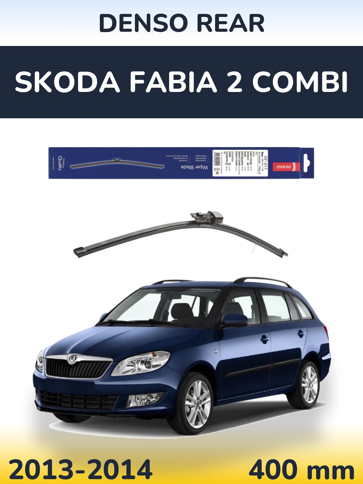 Задний дворник Denso Rear 400 мм для Skoda Fabia 2 Combi 2013-2014