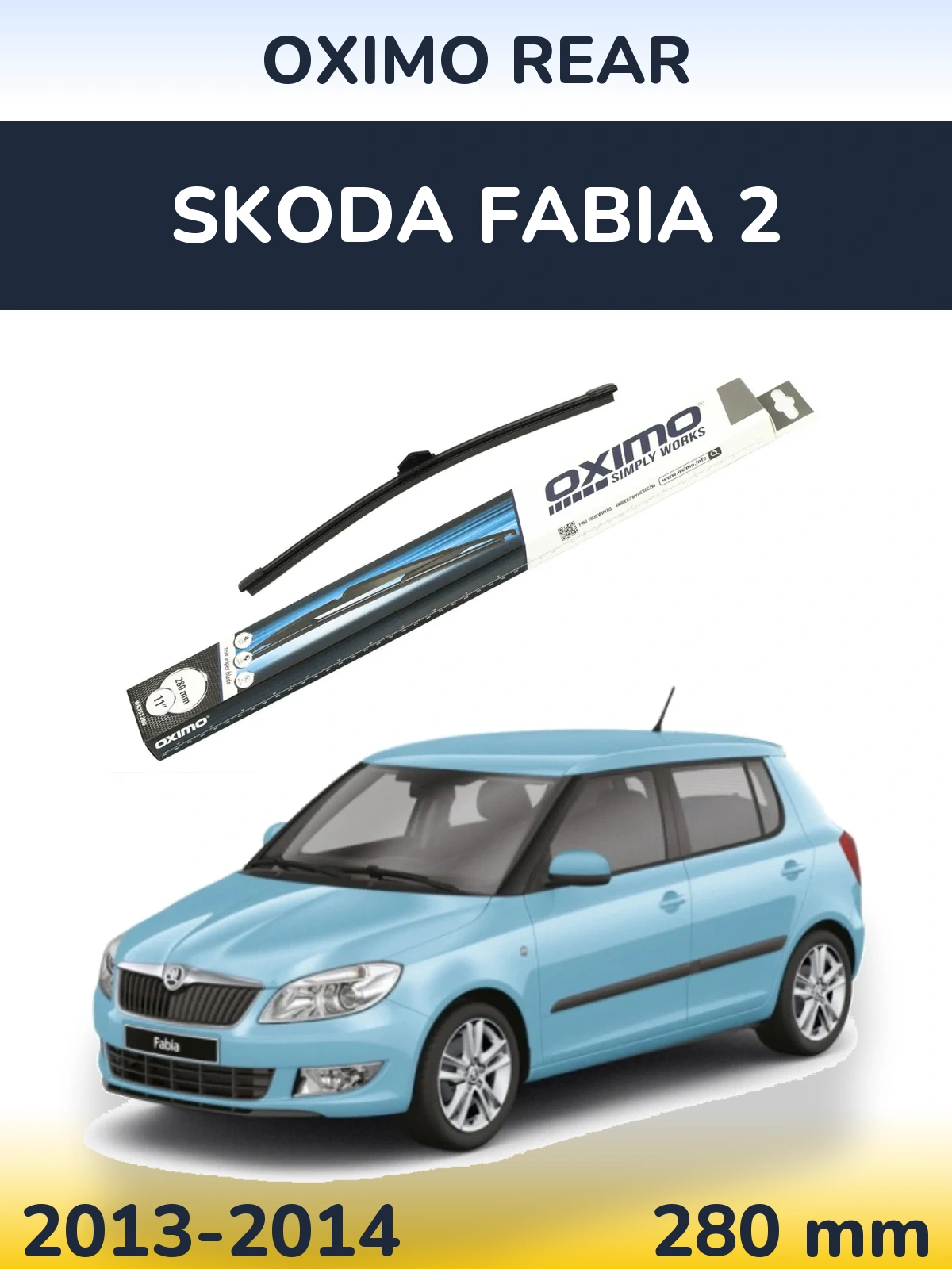 Задний дворник Oximo Rear 280 мм для Skoda Fabia 2 2013-2014