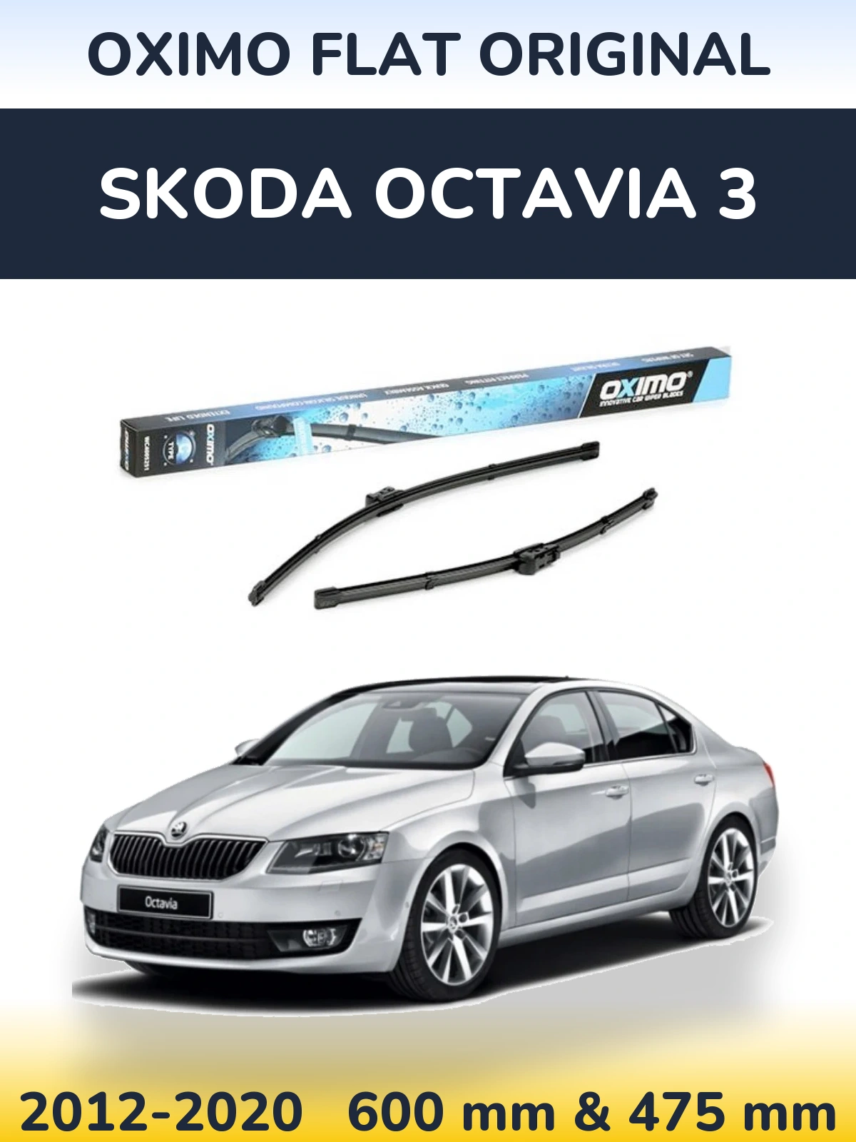 Komplet przednich wycieraczek Oximo Flat Original 600 & 475 mm do Skoda Octavia 3 2012-2020