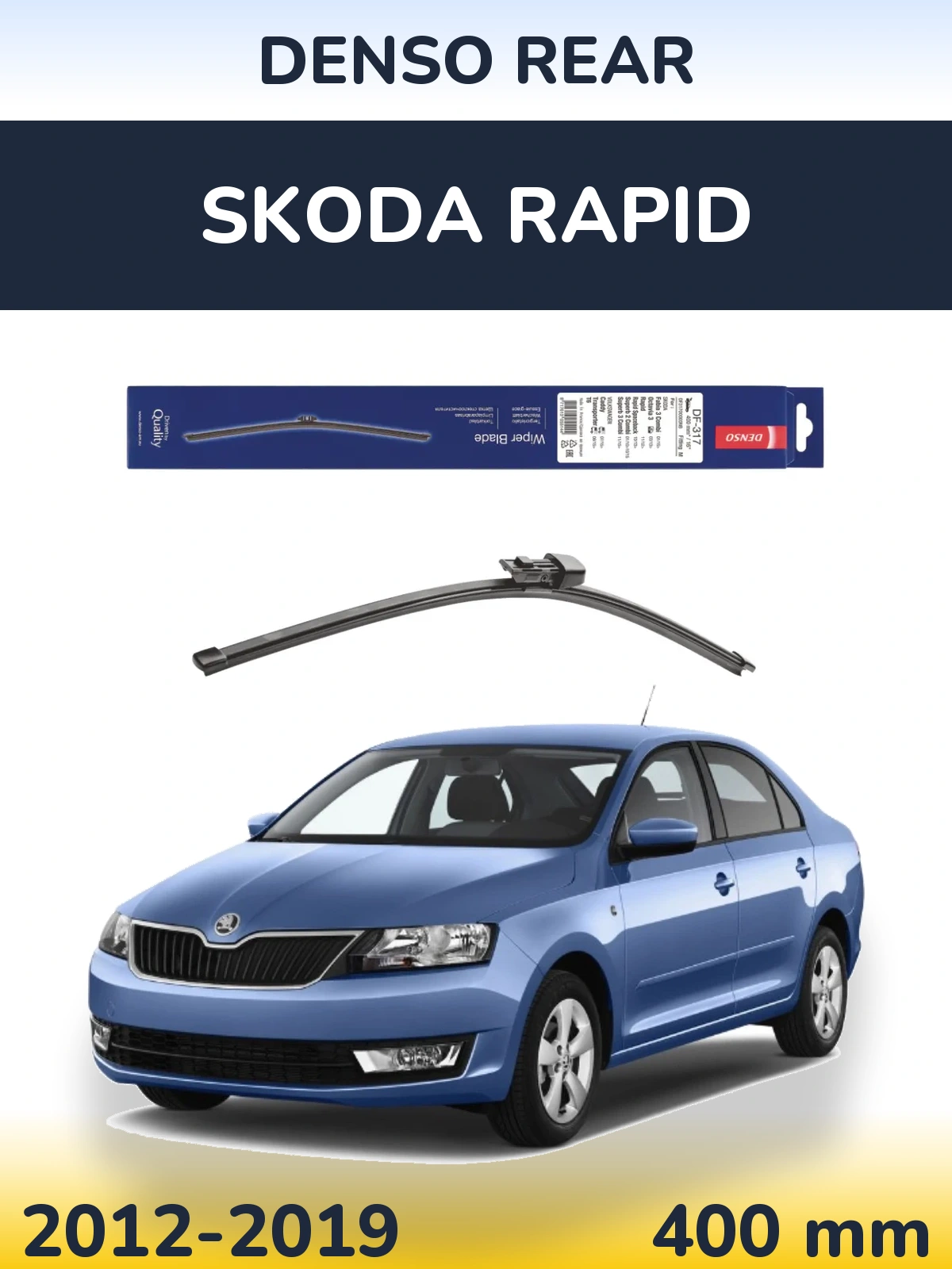 Rear wiper blade Denso Rear 400 mm for Skoda Rapid 2012-2019