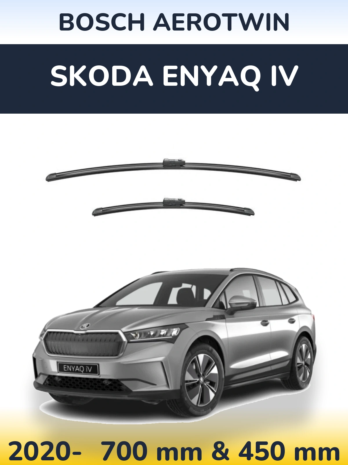 Komplet przednich wycieraczek BOSCH AeroTwin 700 & 450 mm do Skoda Enyaq iV 2020-2026