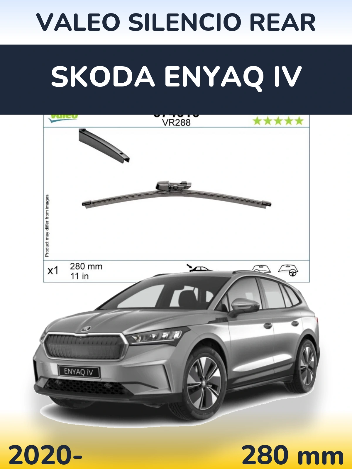 Задня щітка Valeo Silencio Rear 280 мм для Skoda Enyaq iV 2020-2026