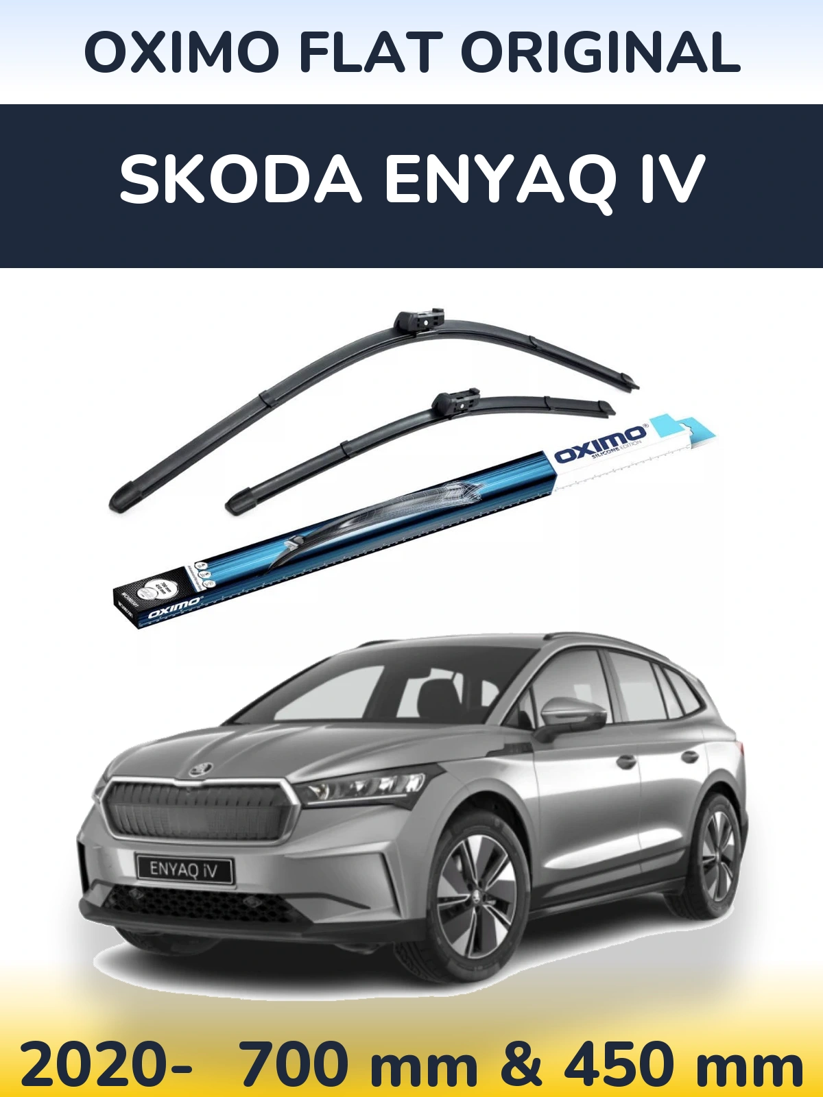 Komplet przednich wycieraczek Oximo Flat Original 700 & 450 mm do Skoda Enyaq iV 2020-2026