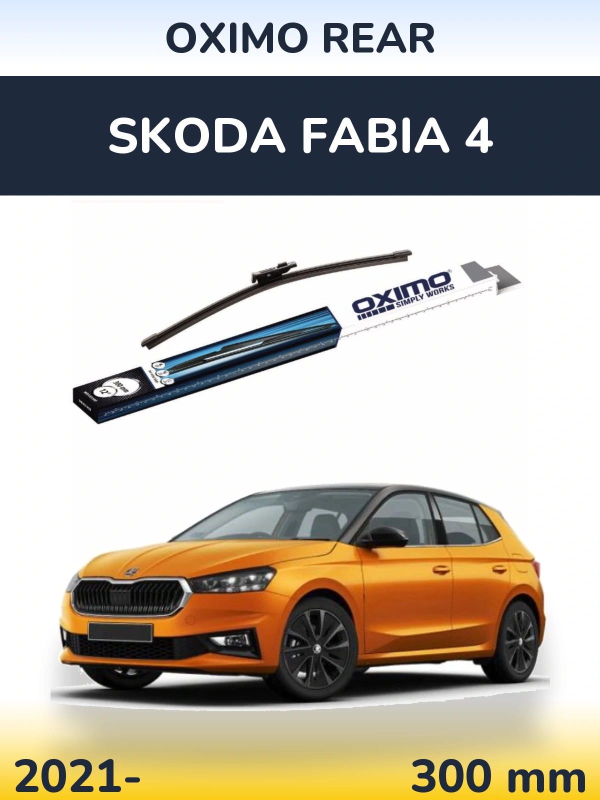 Rear wiper blade Oximo Rear 300 mm for Skoda Fabia 4 2021-2026