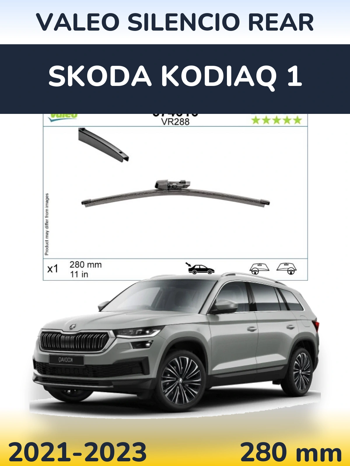 Задний дворник Valeo Silencio Rear 280 мм для Skoda Kodiaq 1 2021-2023