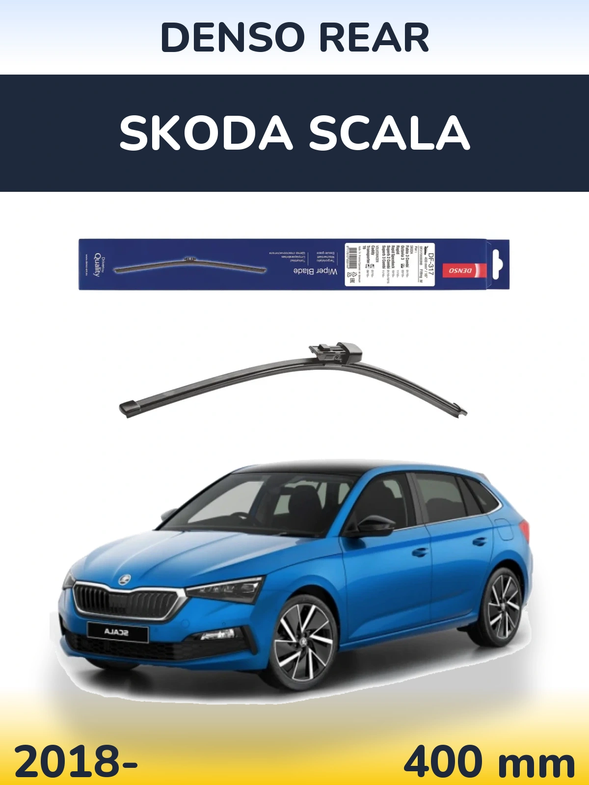 Задний дворник Denso Rear 400 мм для Skoda Scala 2018-2026