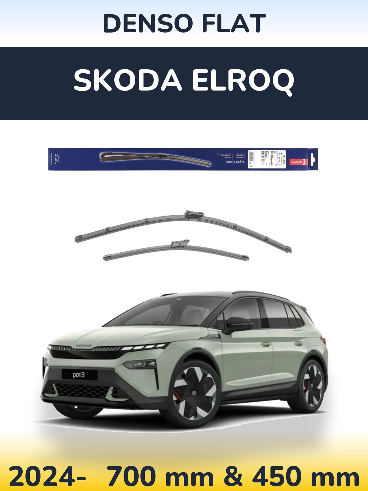 Komplet przednich wycieraczek Denso Flat 700 & 450 mm do Skoda Elroq 2024-2026