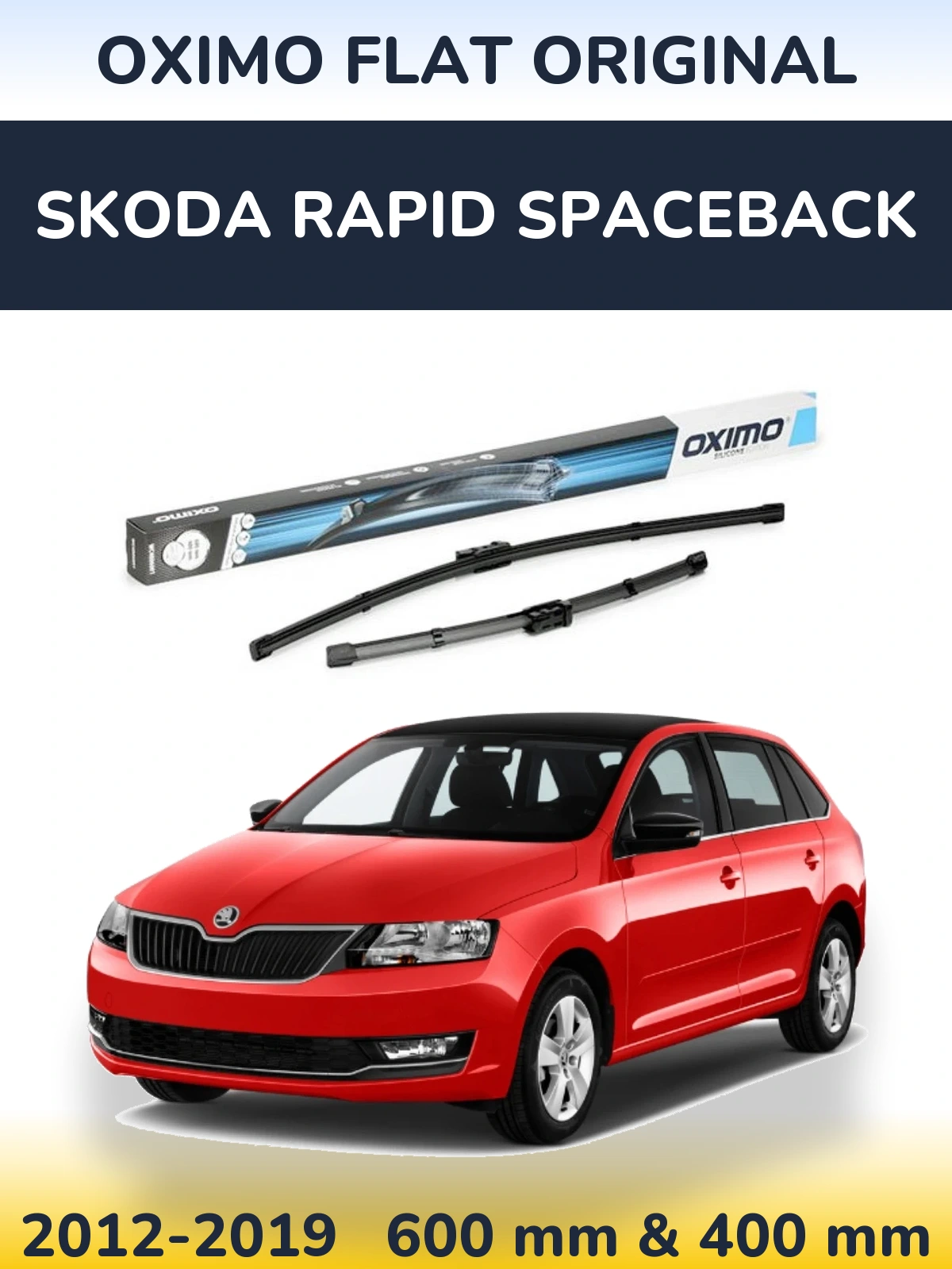 Komplet przednich wycieraczek Oximo Flat Original 600 & 400 mm do Skoda Rapid Spaceback 2012-2019