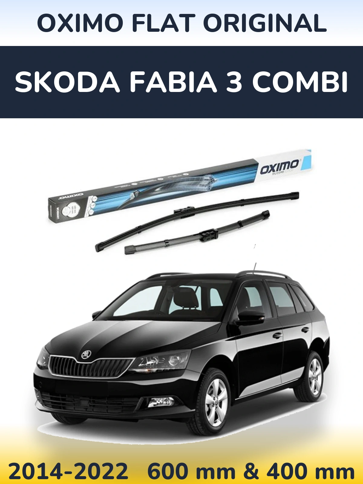 Комплект передних дворников Oximo Flat Original 600 & 400 мм для Skoda Fabia 3 Combi 2014-2022