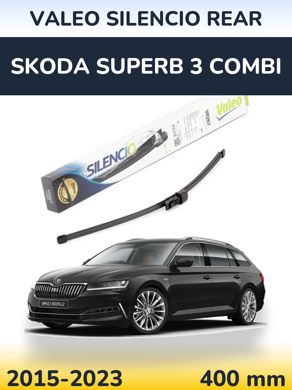 Задний дворник Valeo Silencio Rear 400 мм для Skoda Superb 3 Combi 2015-2023