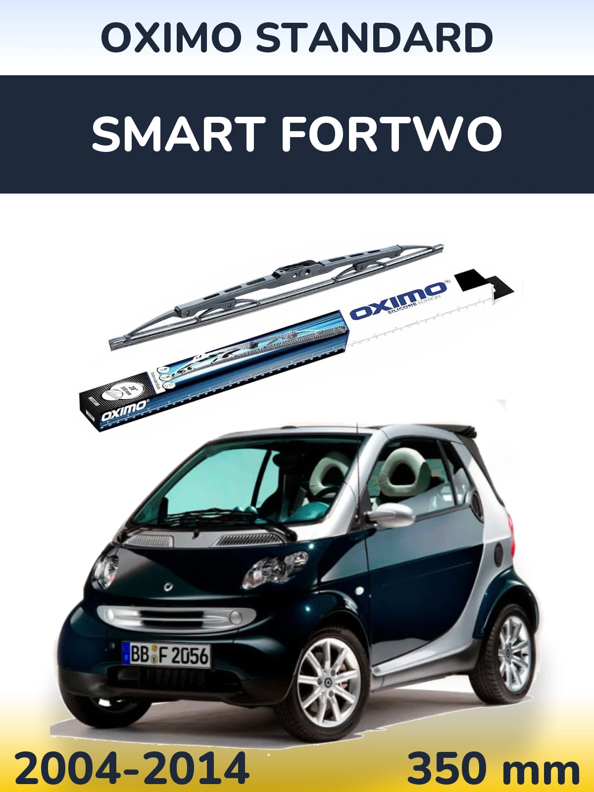 Rear wiper blade Oximo Standard 350 mm for Smart Fortwo 2004-2014